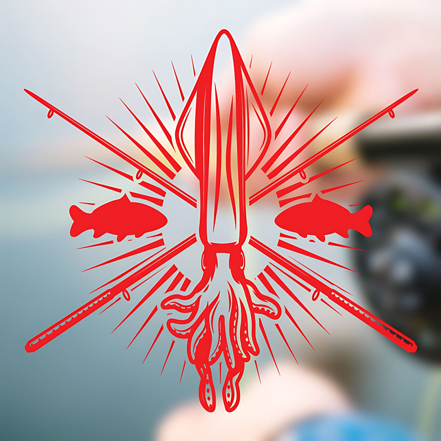 Squid Fishing Club Wall Sticker - Angling Vinyl Decal