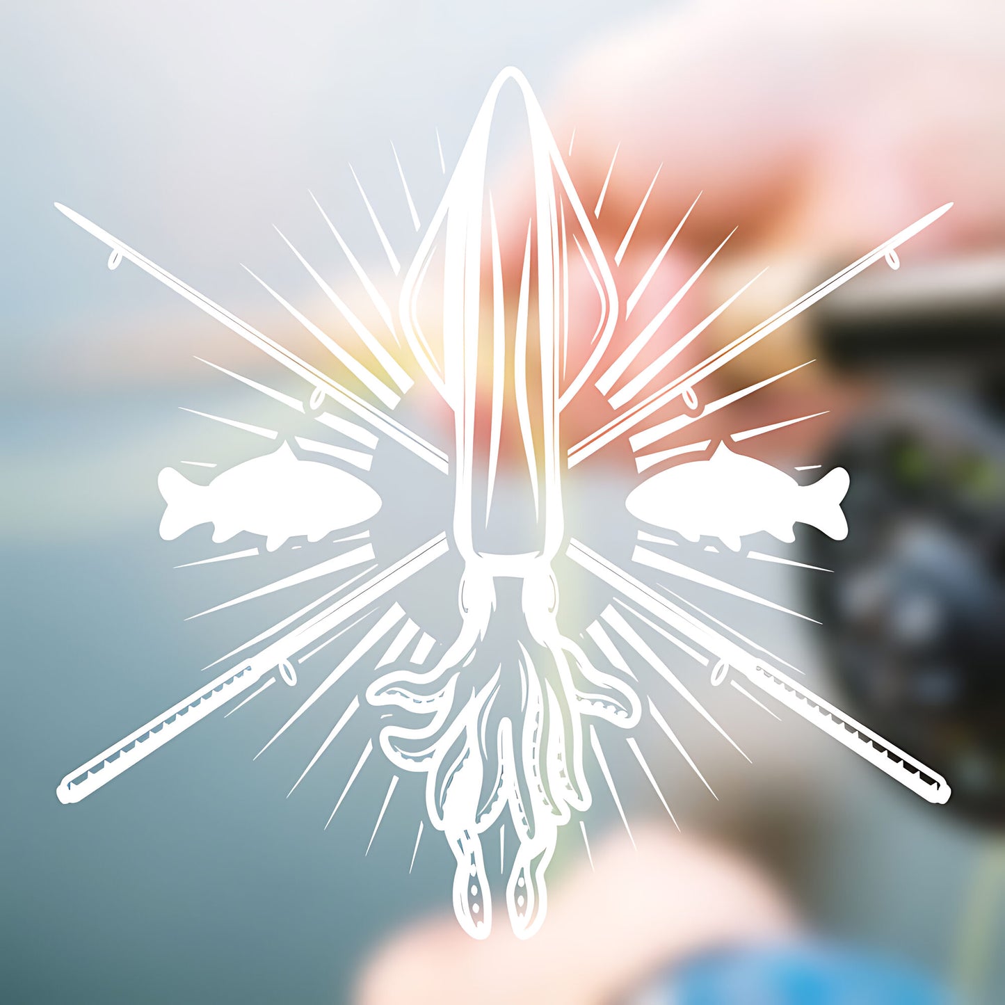 Squid Fishing Club Wall Sticker - Angling Vinyl Decal