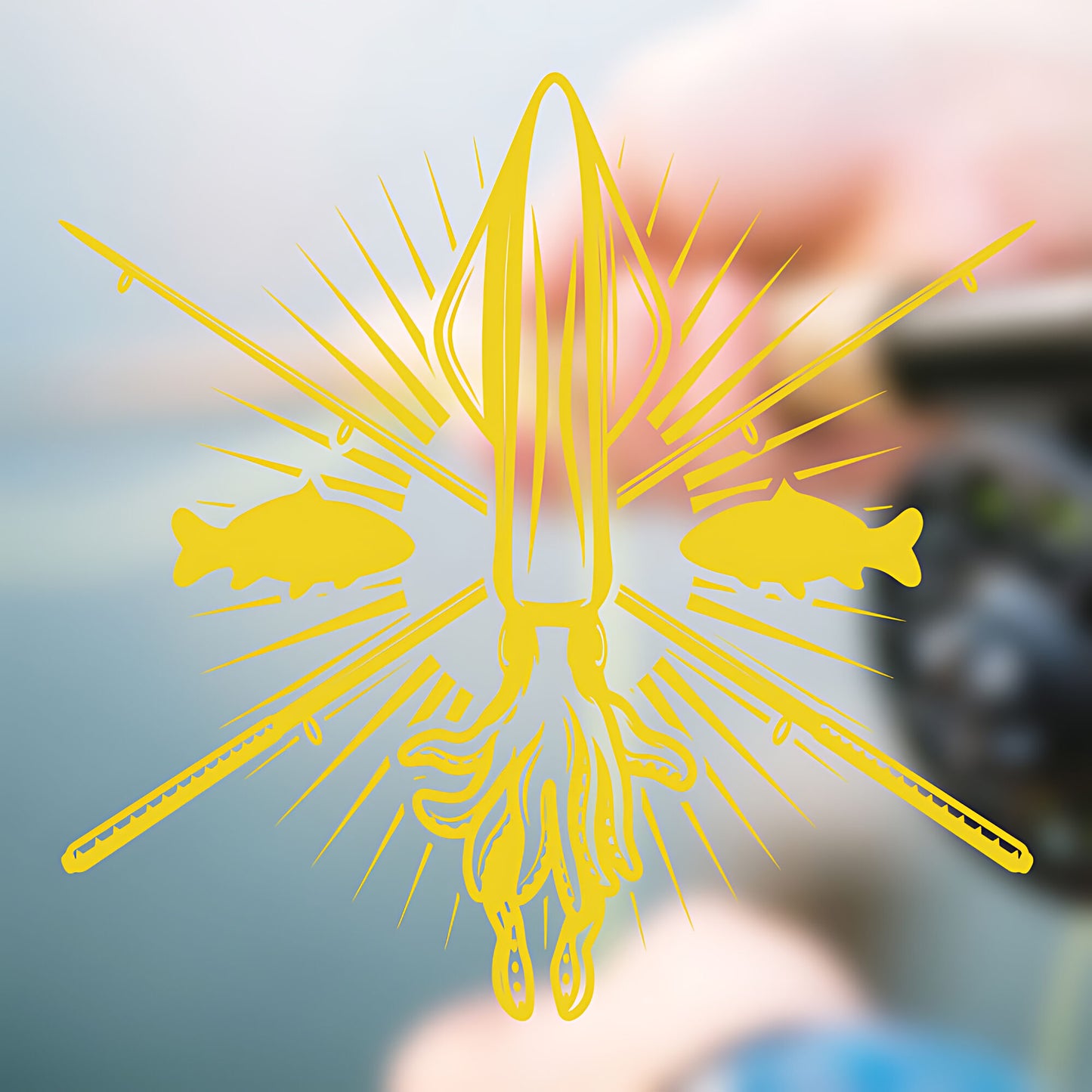 Squid Fishing Club Wall Sticker - Angling Vinyl Decal