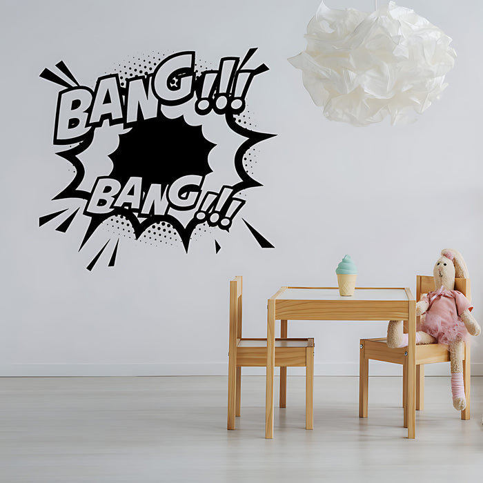 Bang Bang Comic Book Wall Sticker – Pop Art Speech Bubble Explosion Decal