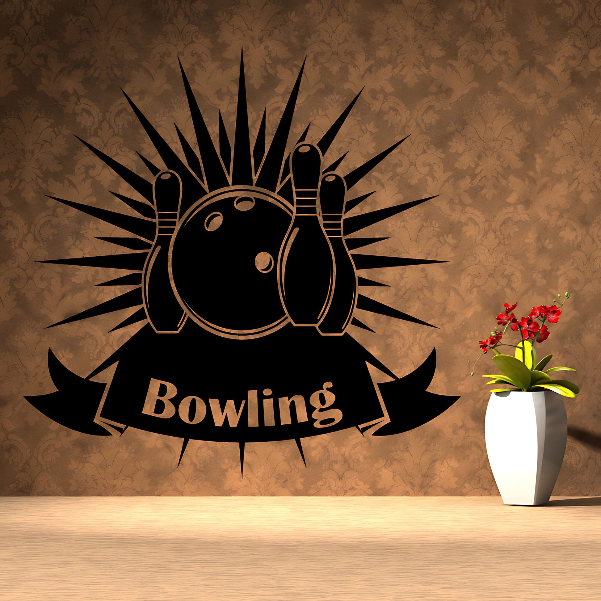 Bowling Wall Sticker - Ten Pin Strike Vinyl Decal