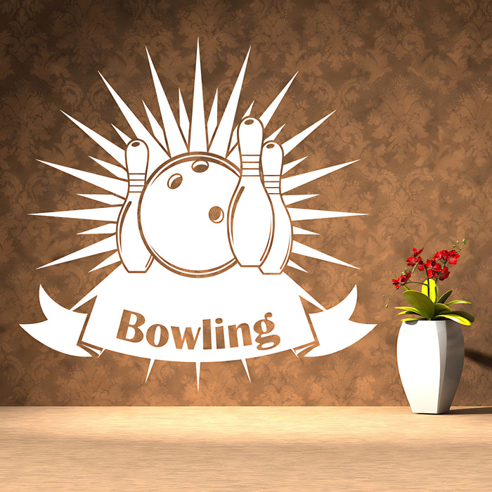 Bowling Wall Sticker - Ten Pin Strike Vinyl Decal