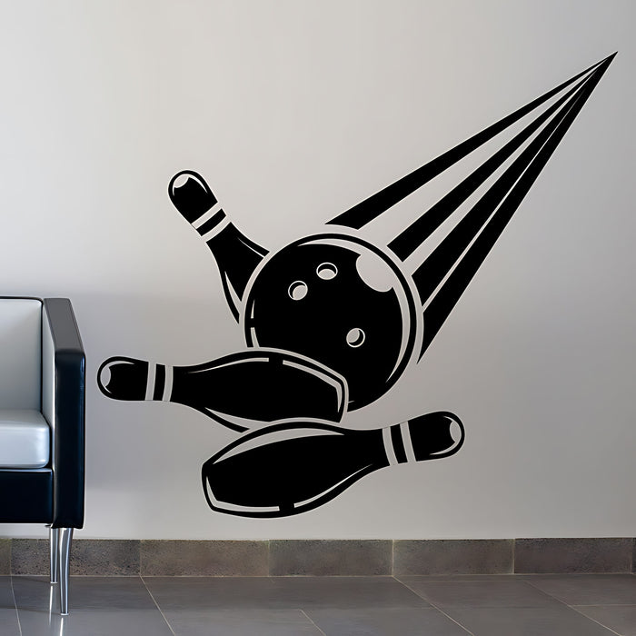 Bowling Ball Strike Wall Sticker - Alley Vinyl Decal