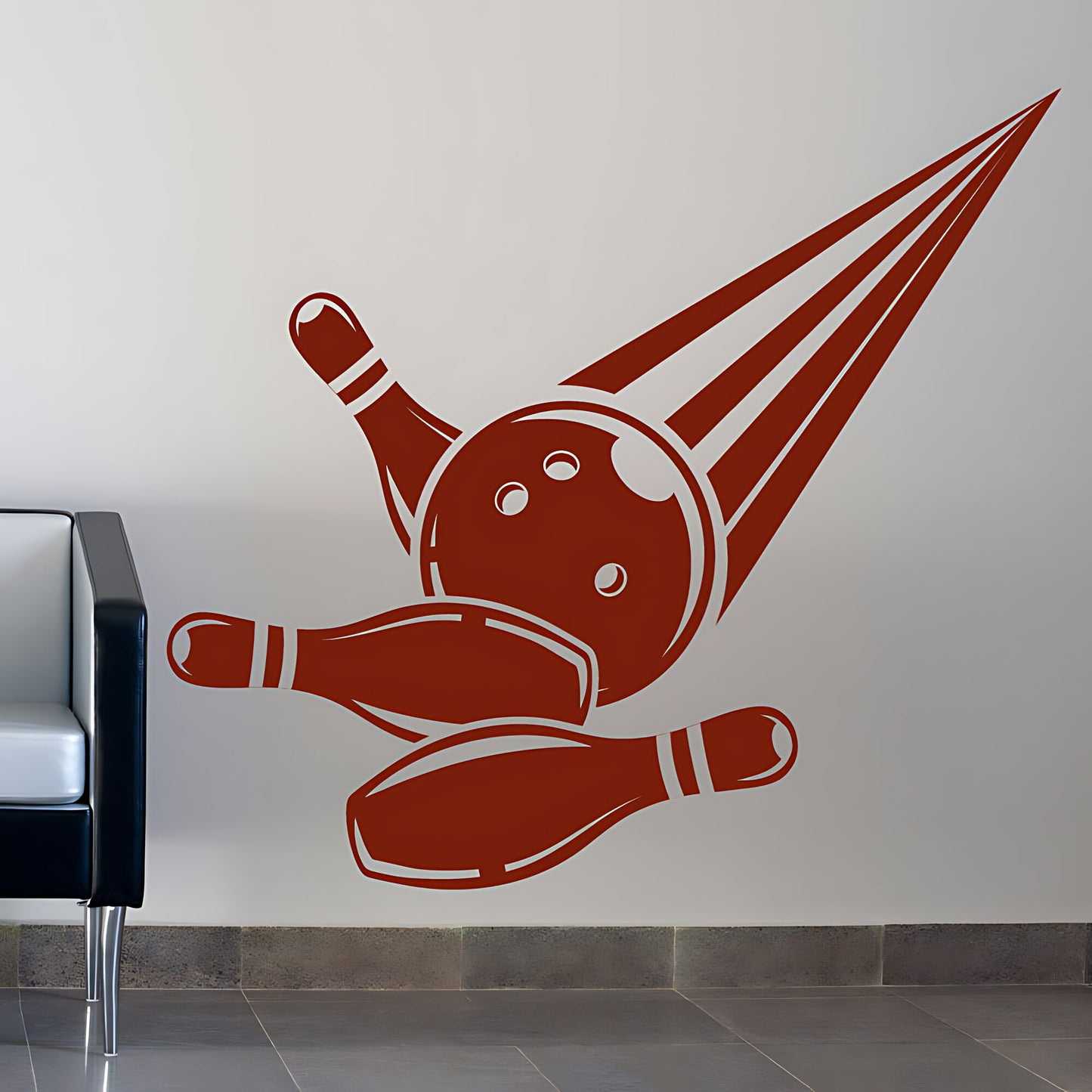 Bowling Ball Strike Wall Sticker - Alley Vinyl Decal