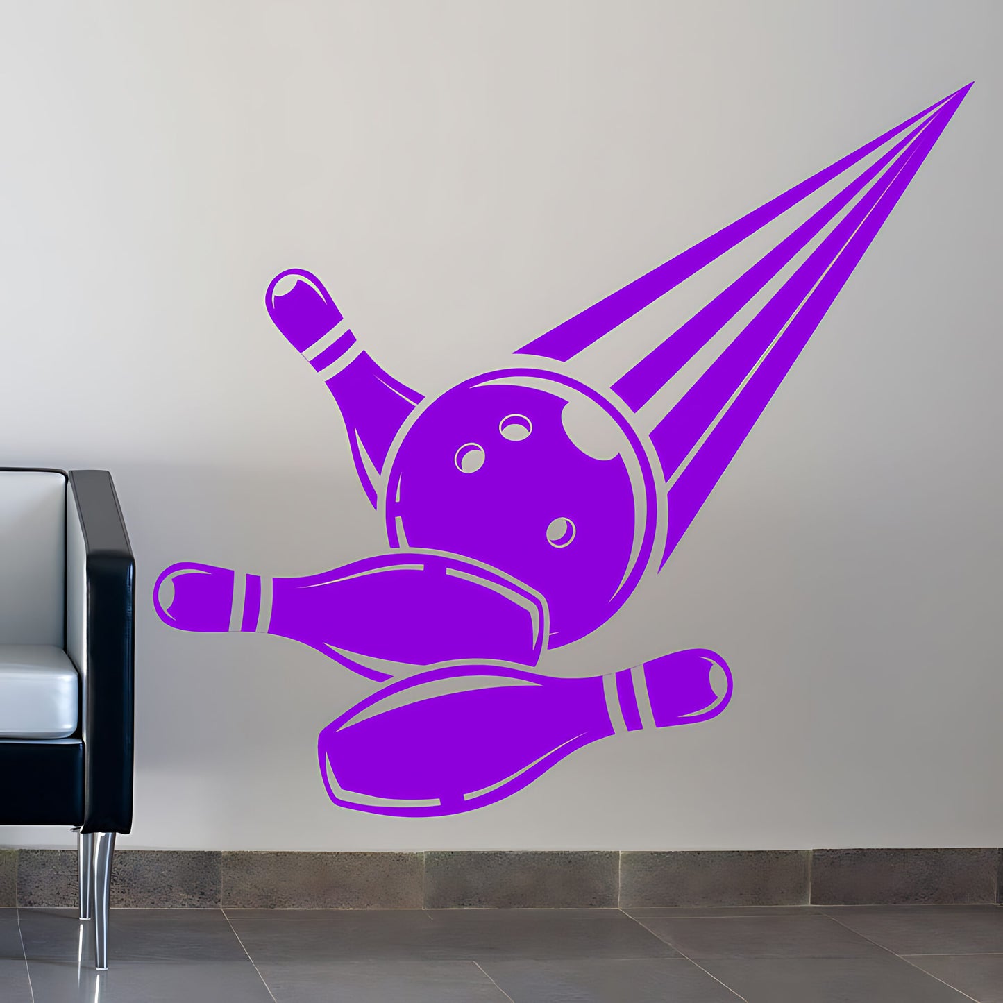 Bowling Ball Strike Wall Sticker - Alley Vinyl Decal