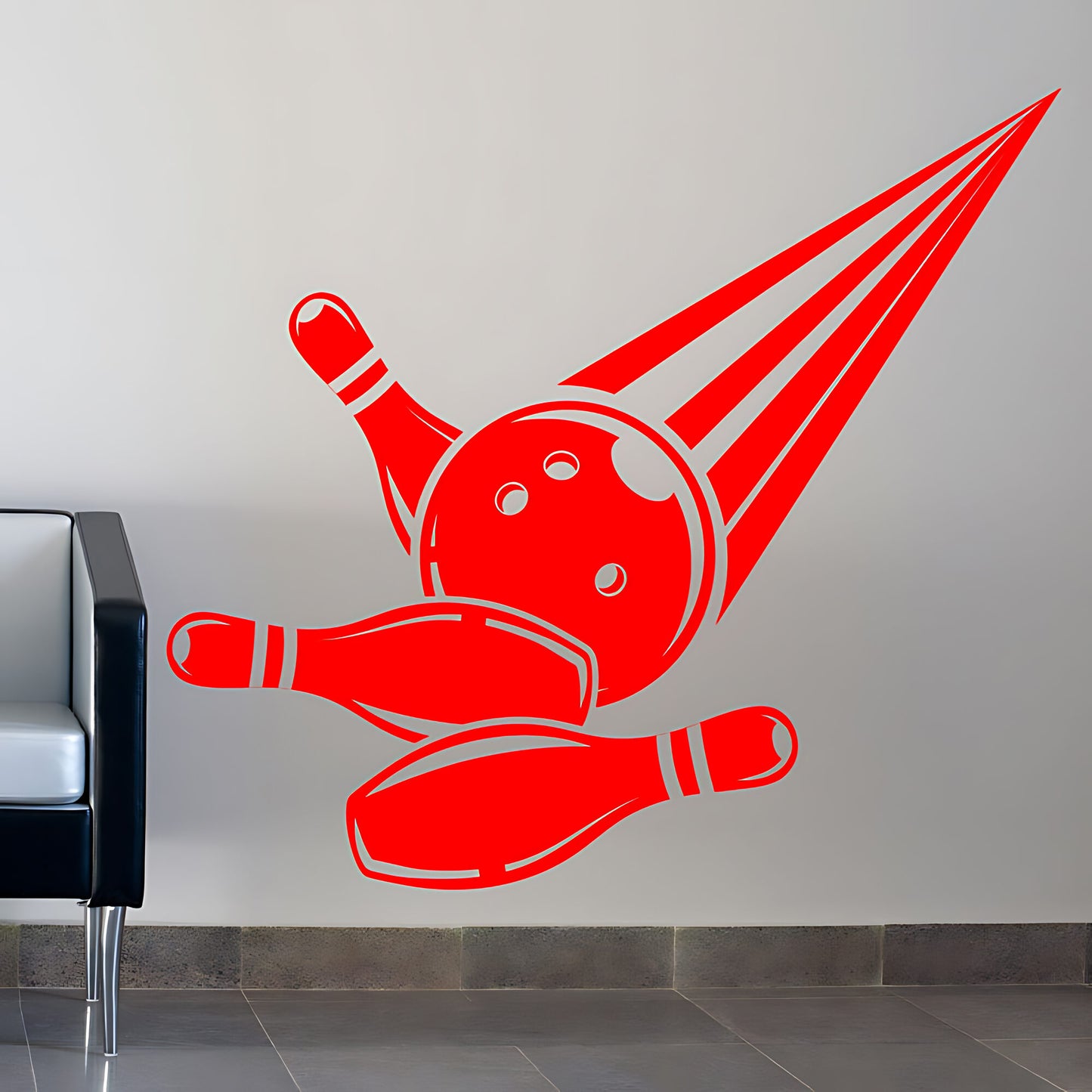 Bowling Ball Strike Wall Sticker - Alley Vinyl Decal