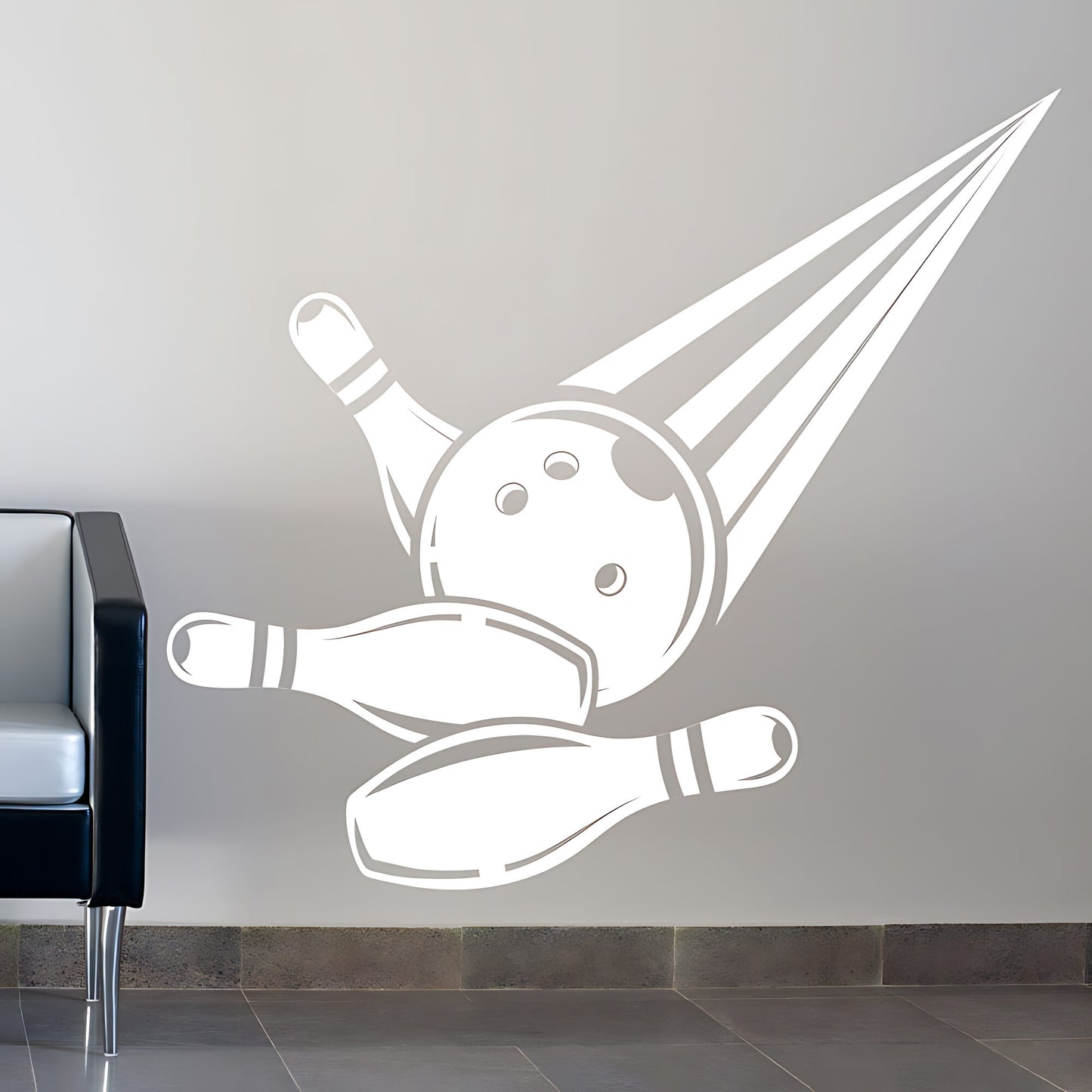 Bowling Ball Strike Wall Sticker - Alley Vinyl Decal