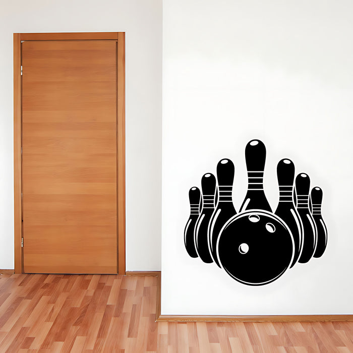 Bowling Alley Wall Sticker - Ten Pin Art Decal