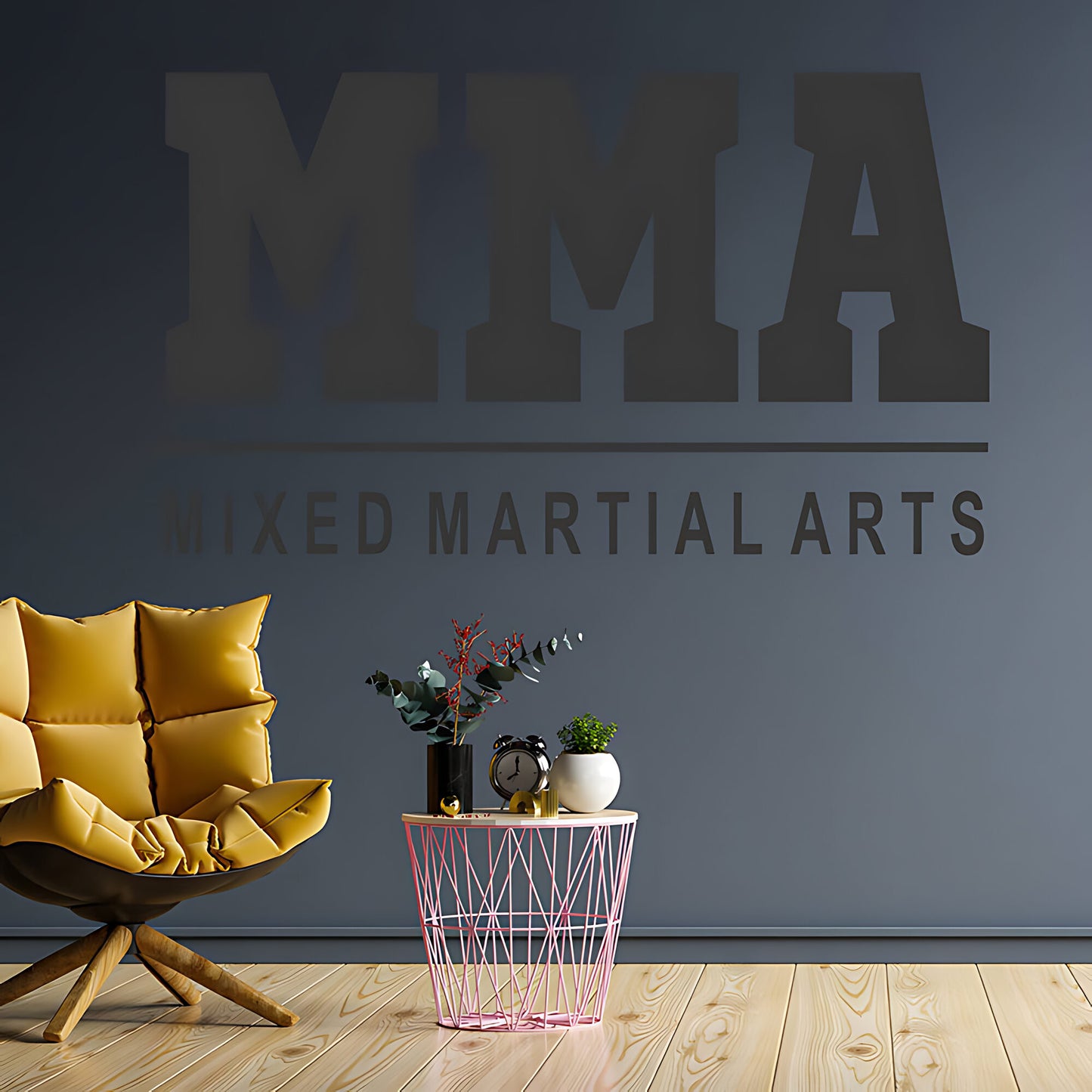 MMA Mixed Martial Arts Wall Sticker – Bold Typography Gym Decal