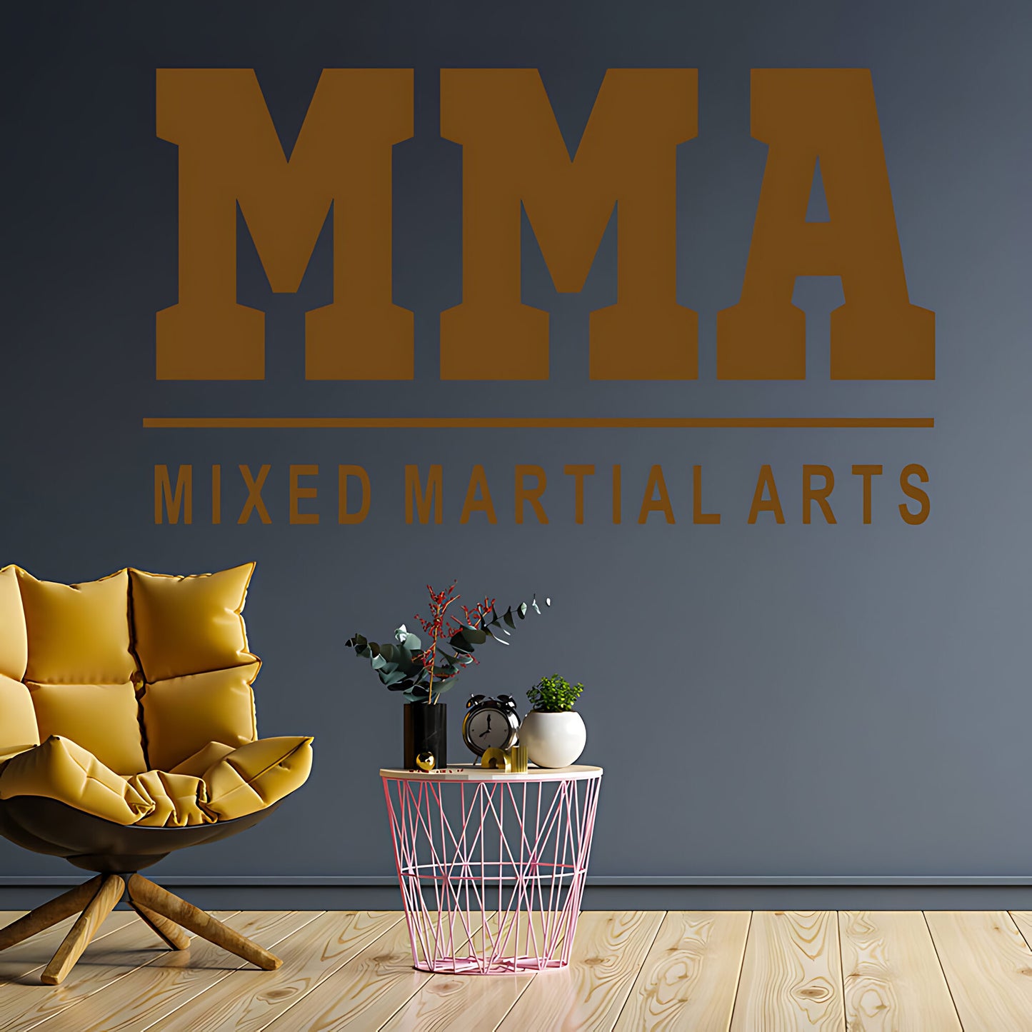 MMA Mixed Martial Arts Wall Sticker – Bold Typography Gym Decal