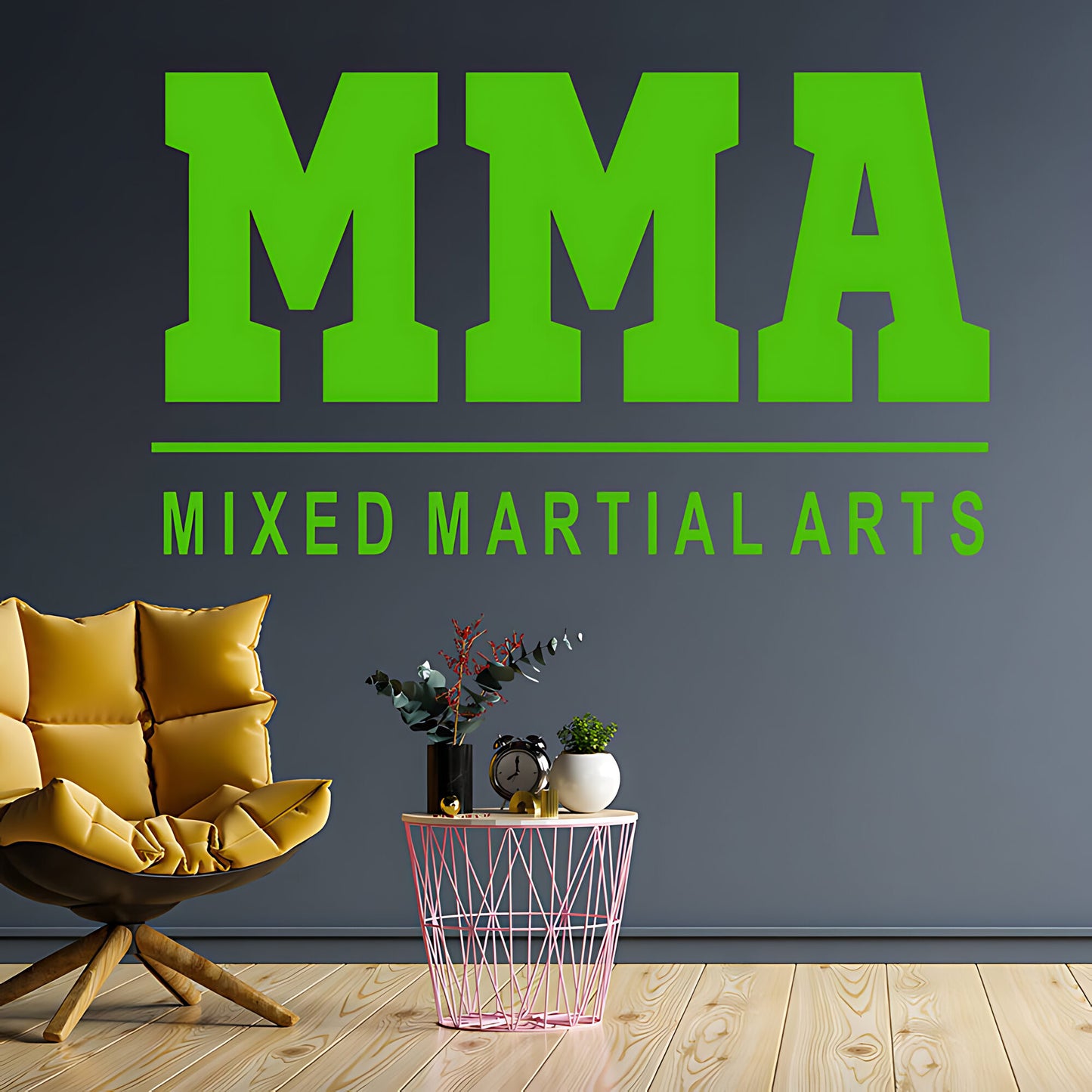 MMA Mixed Martial Arts Wall Sticker – Bold Typography Gym Decal