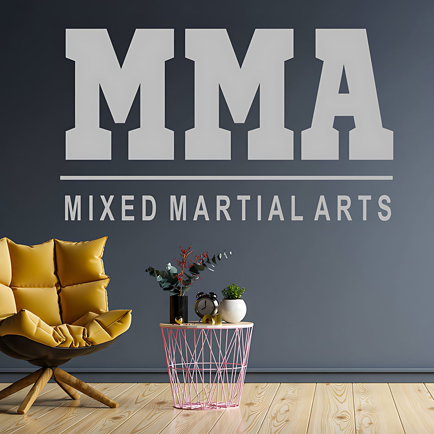 MMA Mixed Martial Arts Wall Sticker – Bold Typography Gym Decal