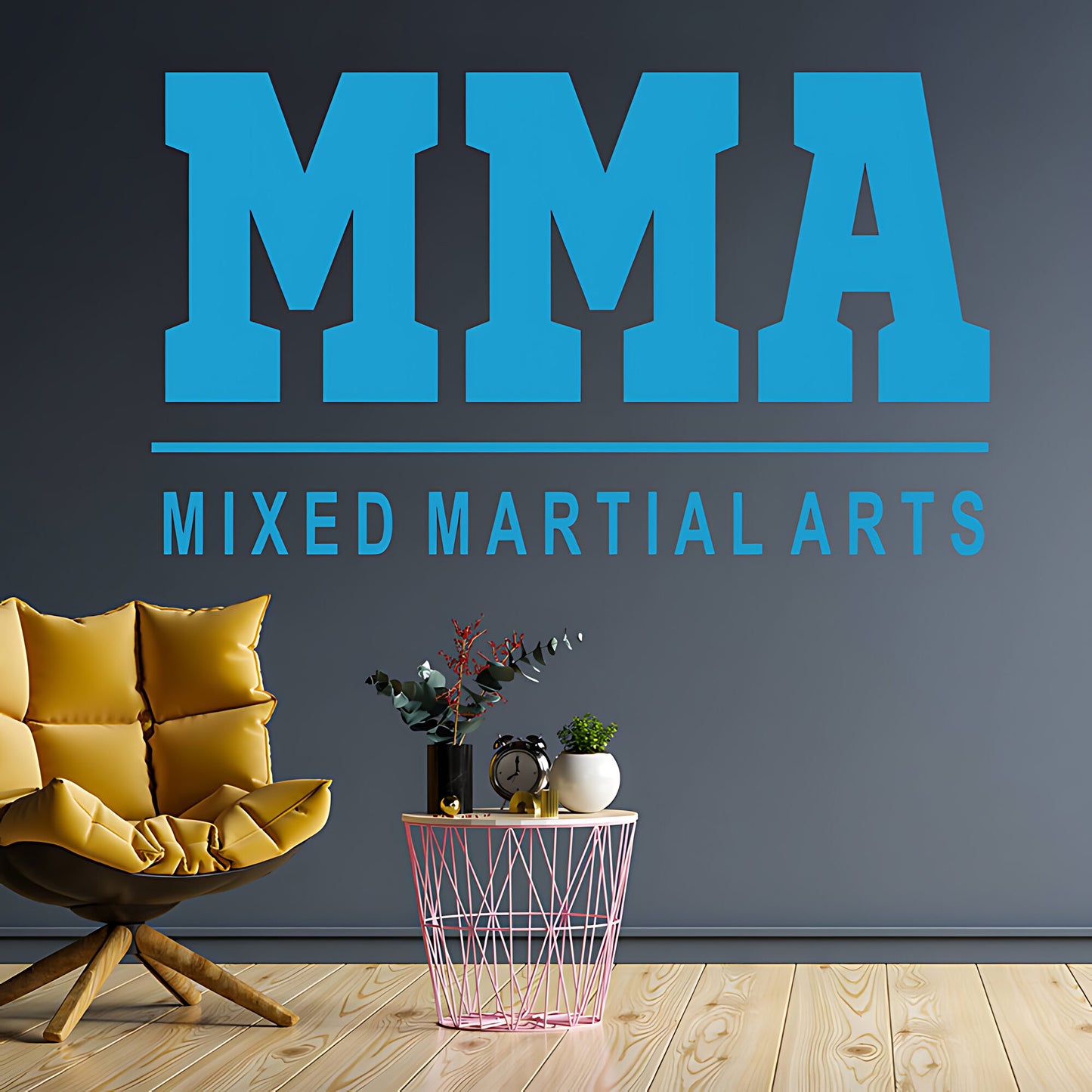 MMA Mixed Martial Arts Wall Sticker – Bold Typography Gym Decal