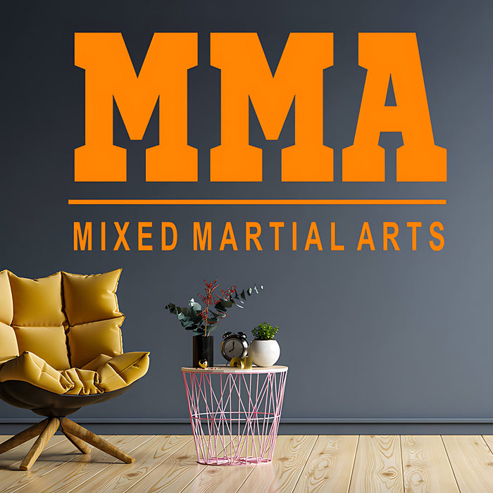 MMA Mixed Martial Arts Wall Sticker – Bold Typography Gym Decal