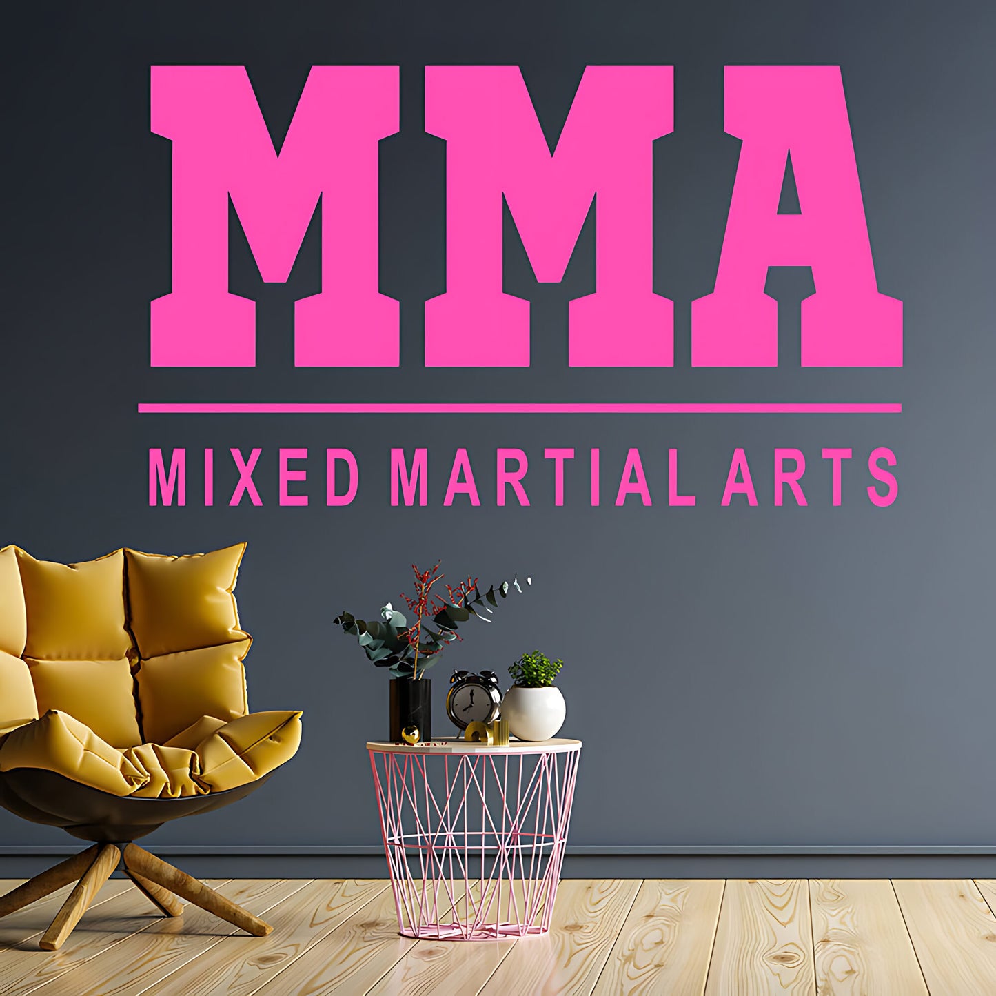 MMA Mixed Martial Arts Wall Sticker – Bold Typography Gym Decal