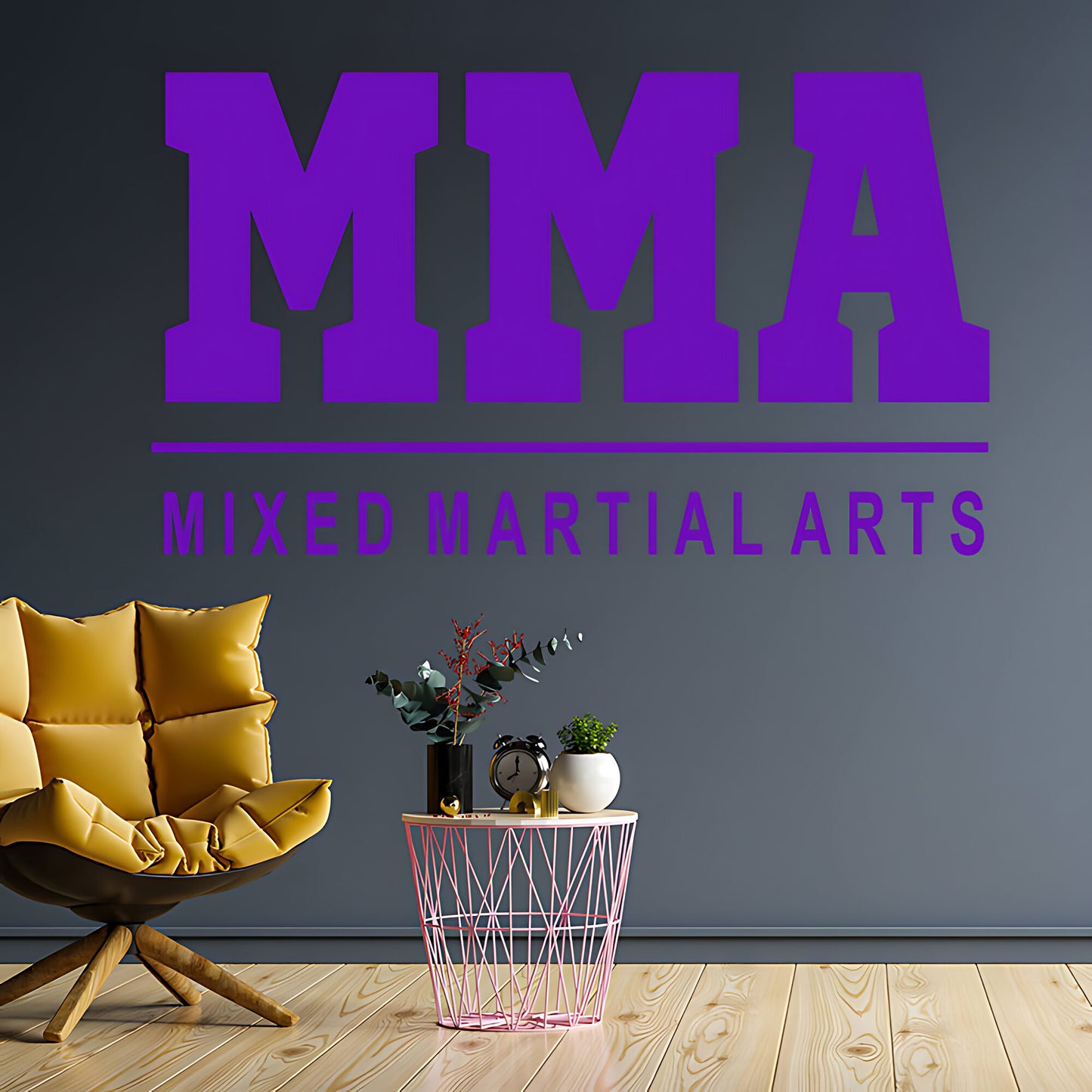MMA Mixed Martial Arts Wall Sticker – Bold Typography Gym Decal