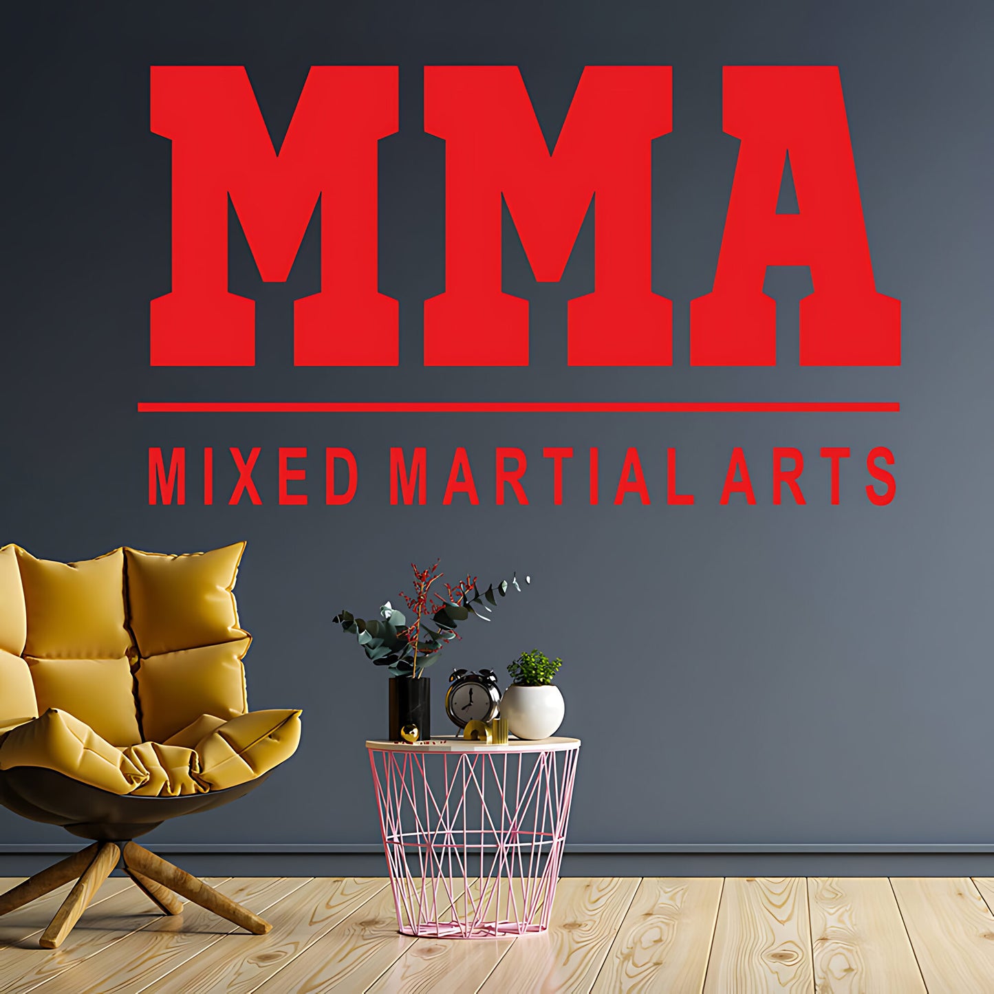 MMA Mixed Martial Arts Wall Sticker – Bold Typography Gym Decal