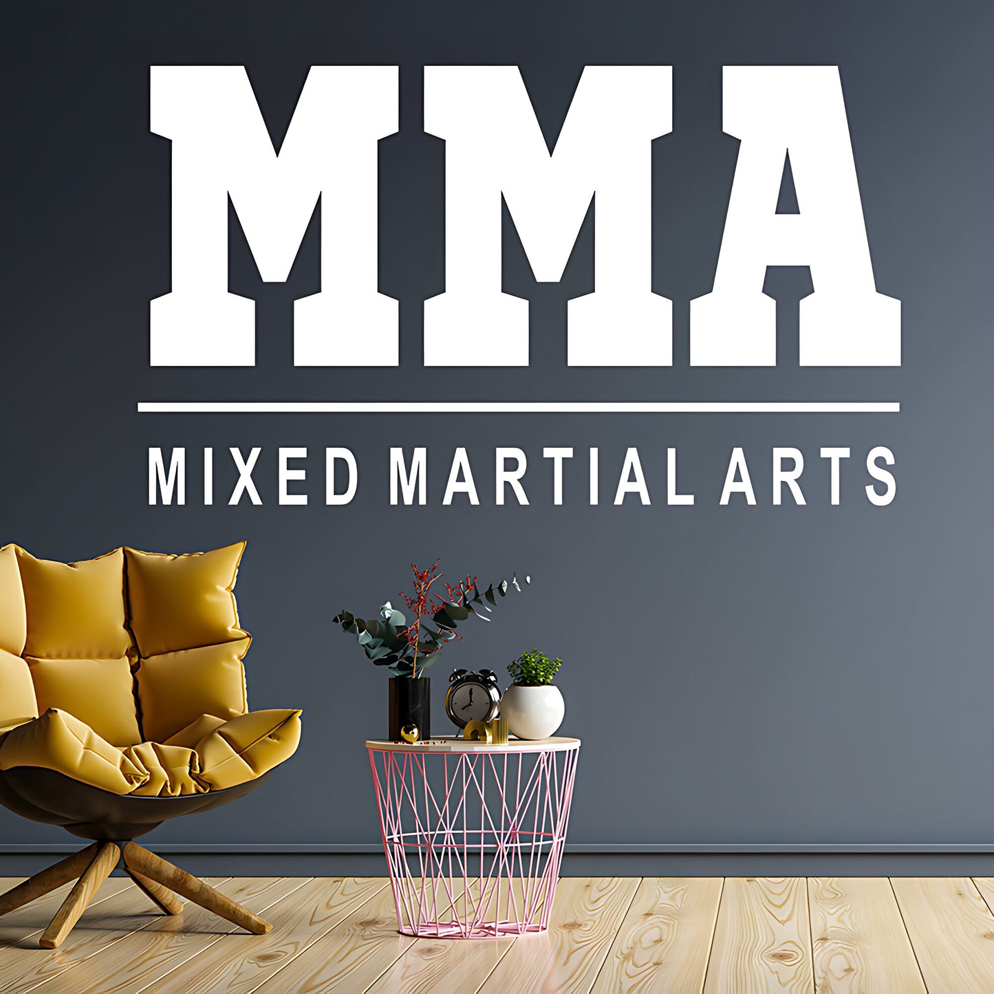 MMA Mixed Martial Arts Wall Sticker – Bold Typography Gym Decal