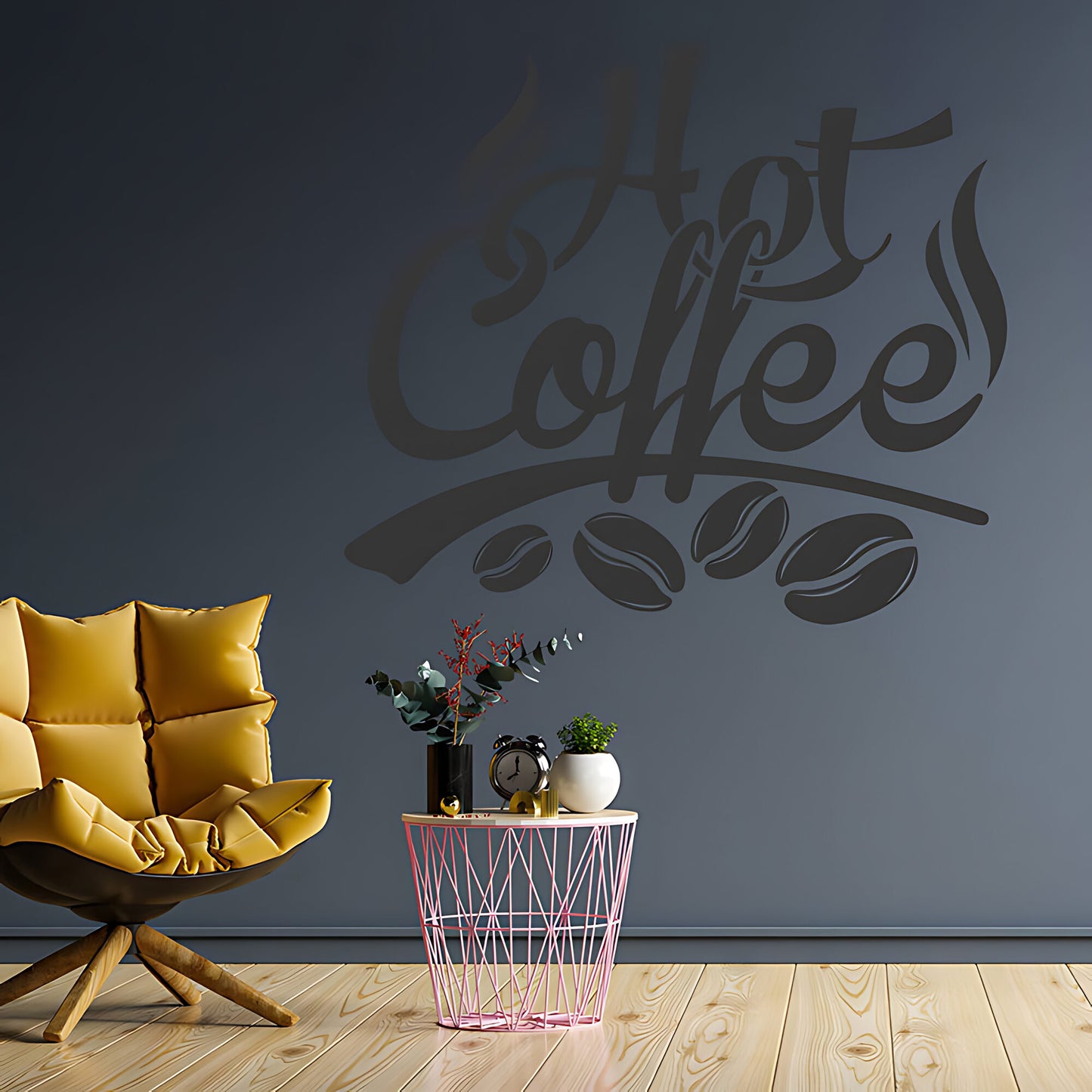 Hot Coffee Wall Art Sticker | Vinyl Decal for Restaurant & Cafe Decor