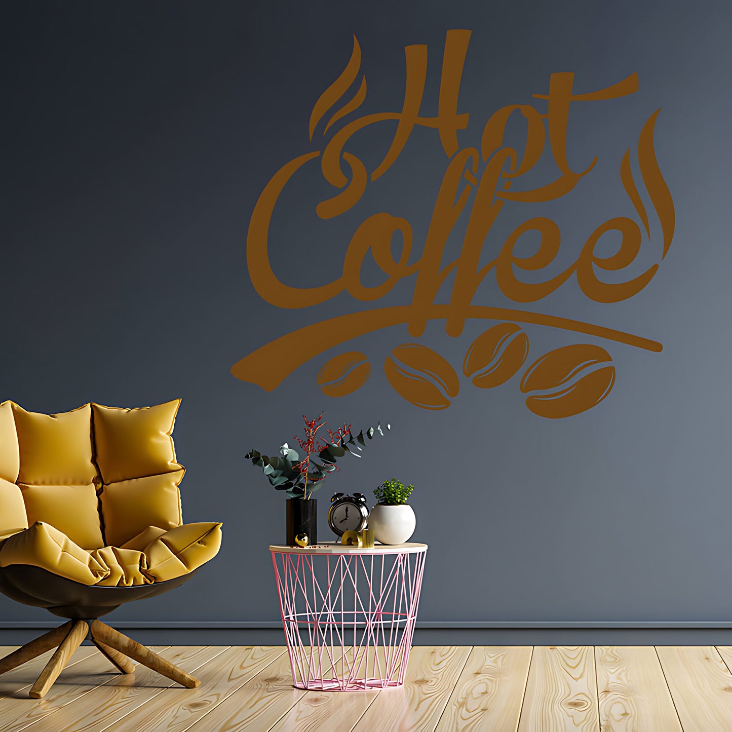 Hot Coffee Wall Art Sticker | Vinyl Decal for Restaurant & Cafe Decor