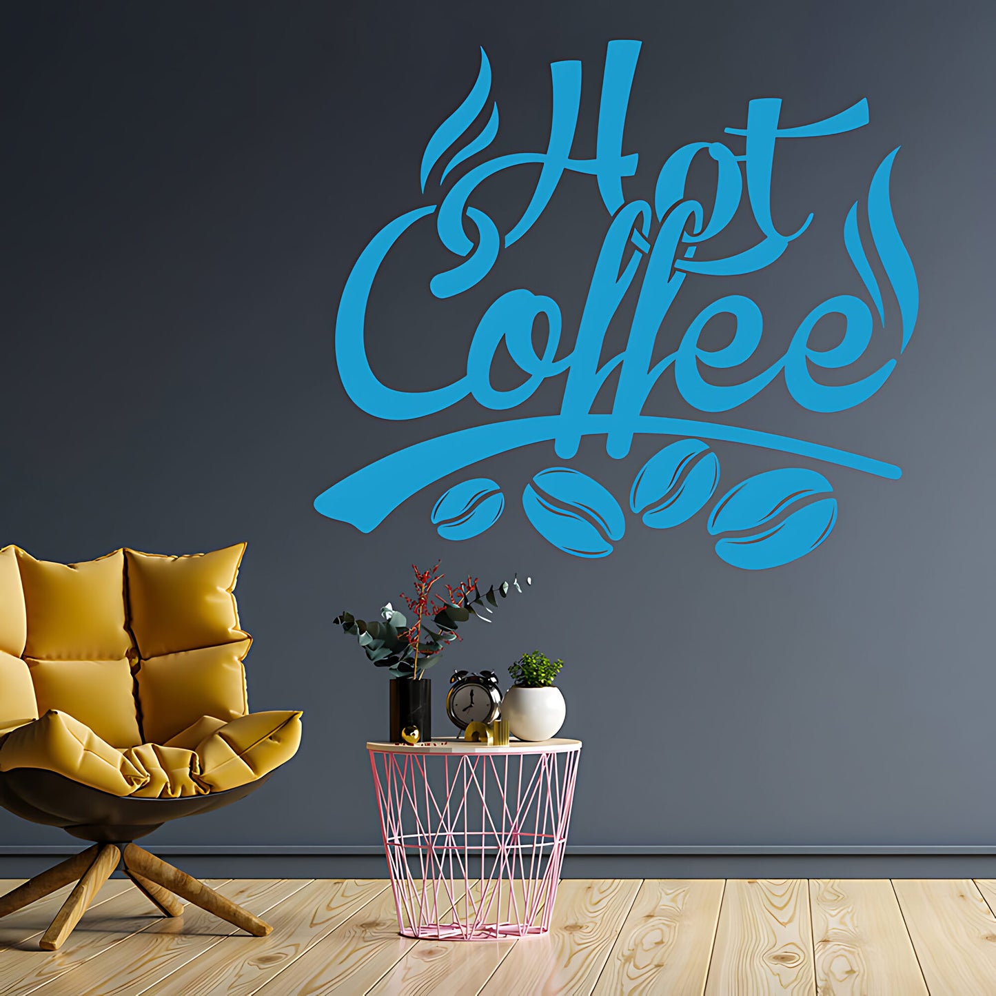 Hot Coffee Wall Art Sticker | Vinyl Decal for Restaurant & Cafe Decor