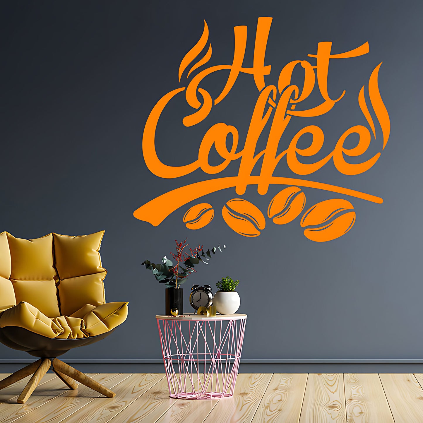 Hot Coffee Wall Art Sticker | Vinyl Decal for Restaurant & Cafe Decor