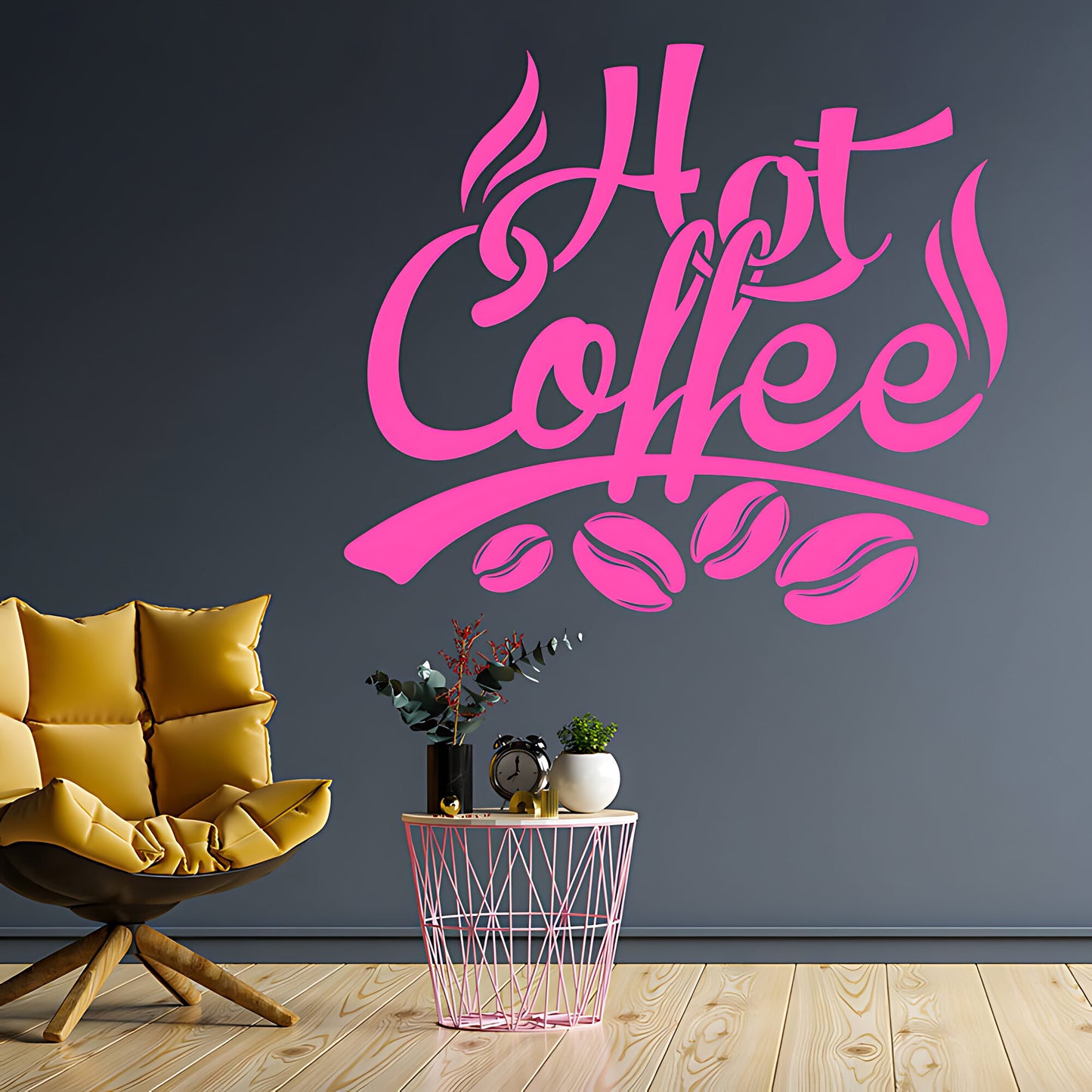 Hot Coffee Wall Art Sticker | Vinyl Decal for Restaurant & Cafe Decor
