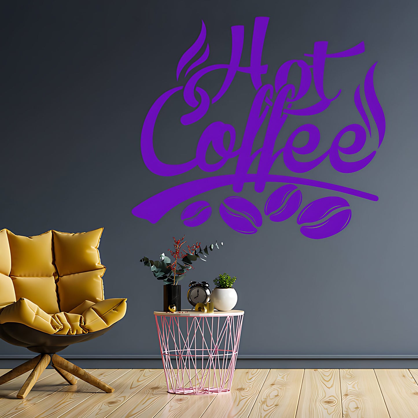 Hot Coffee Wall Art Sticker | Vinyl Decal for Restaurant & Cafe Decor