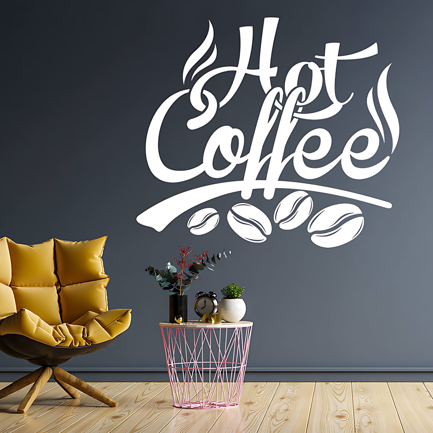 Hot Coffee Wall Art Sticker | Vinyl Decal for Restaurant & Cafe Decor