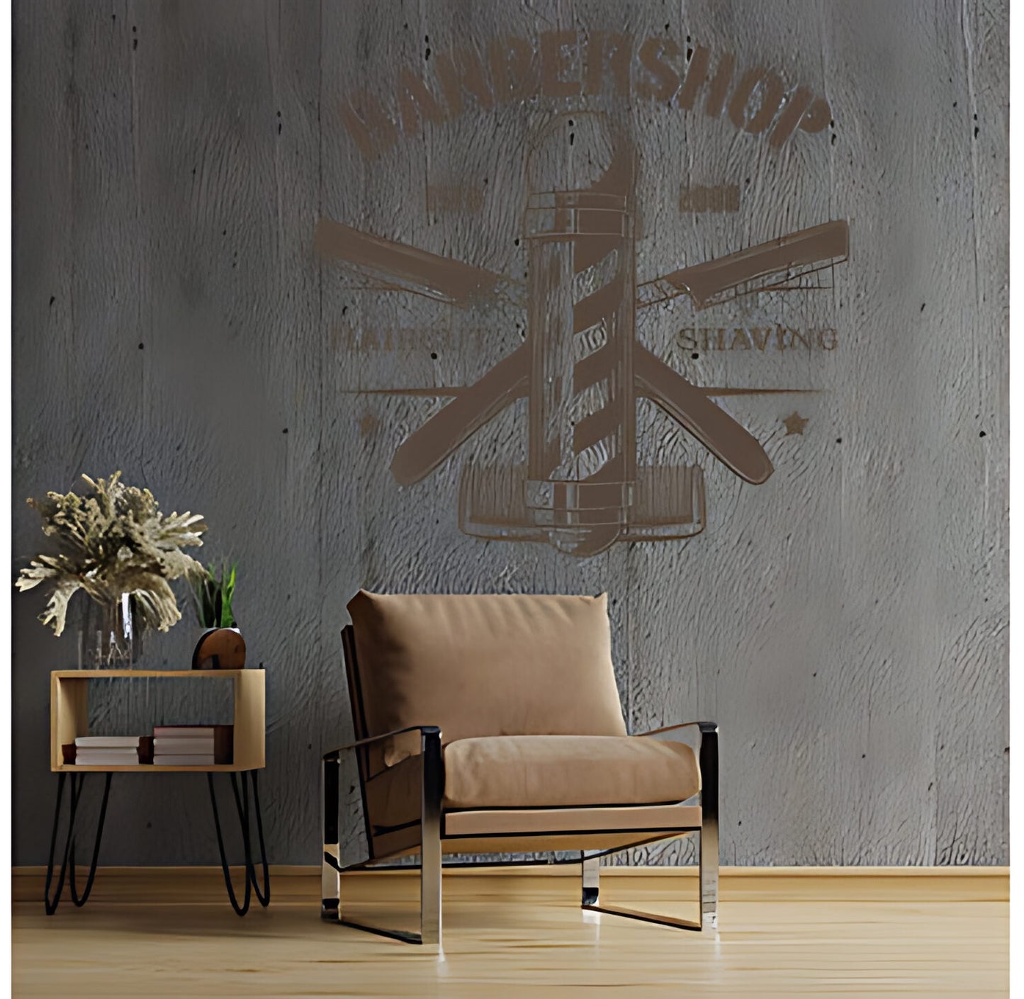 Bespoke Barbershop Wall Art – Est. Year Professional Service Bearded Man
