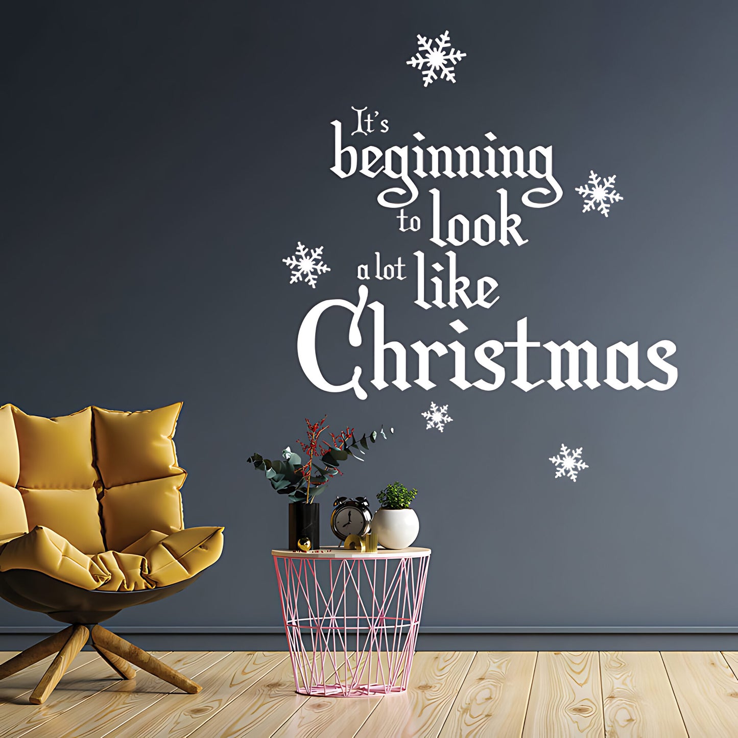 Merry Christmas Wall Sticker for Shop Windows - Holiday Quote Art