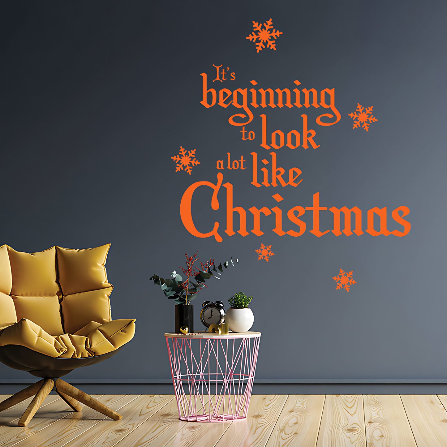 Merry Christmas Wall Sticker for Shop Windows - Holiday Quote Art