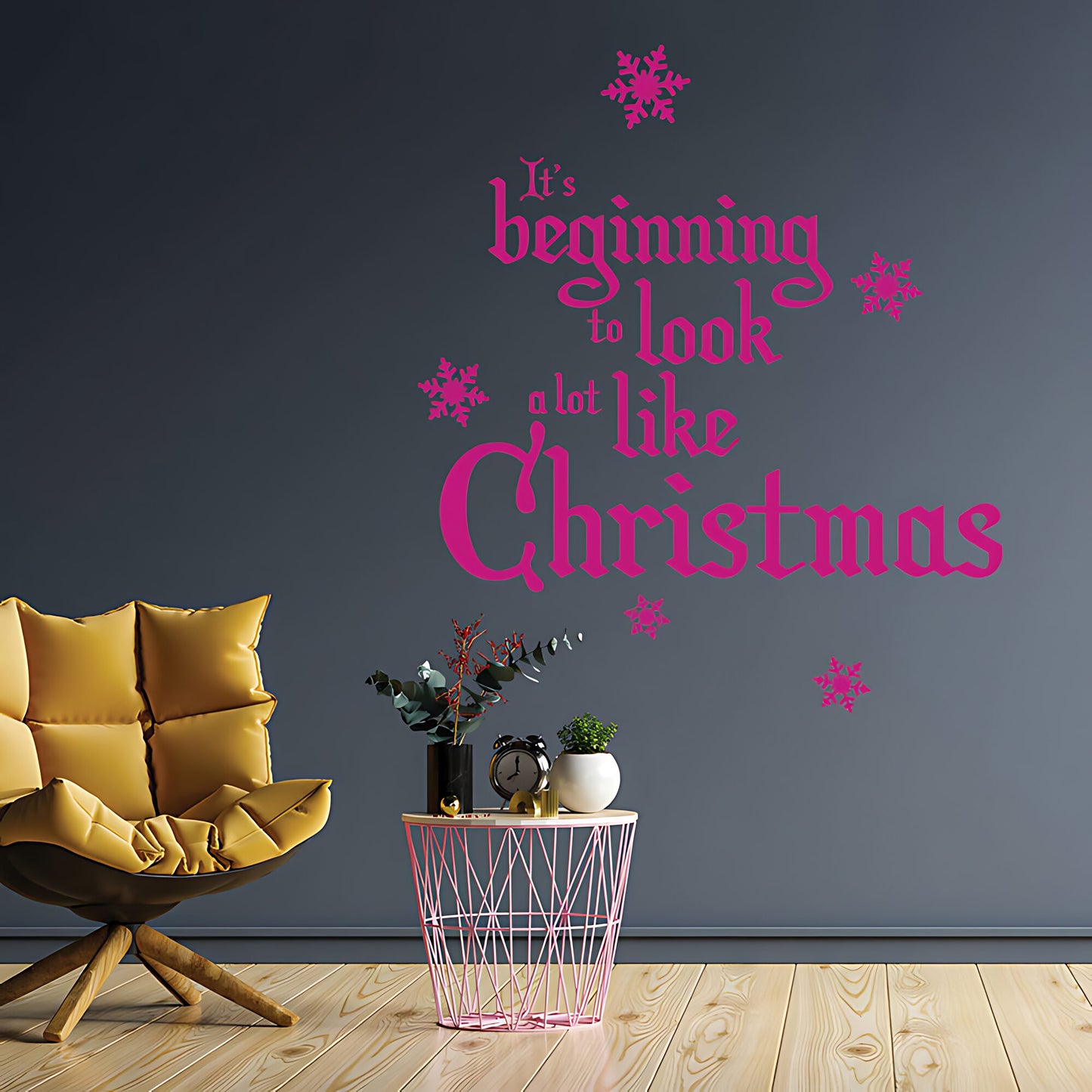 Merry Christmas Wall Sticker for Shop Windows - Holiday Quote Art
