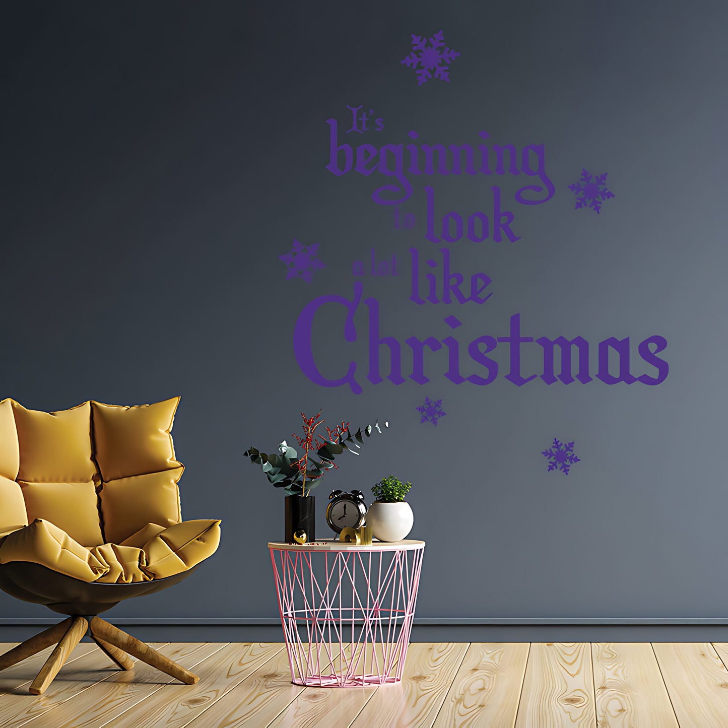 Merry Christmas Wall Sticker for Shop Windows - Holiday Quote Art
