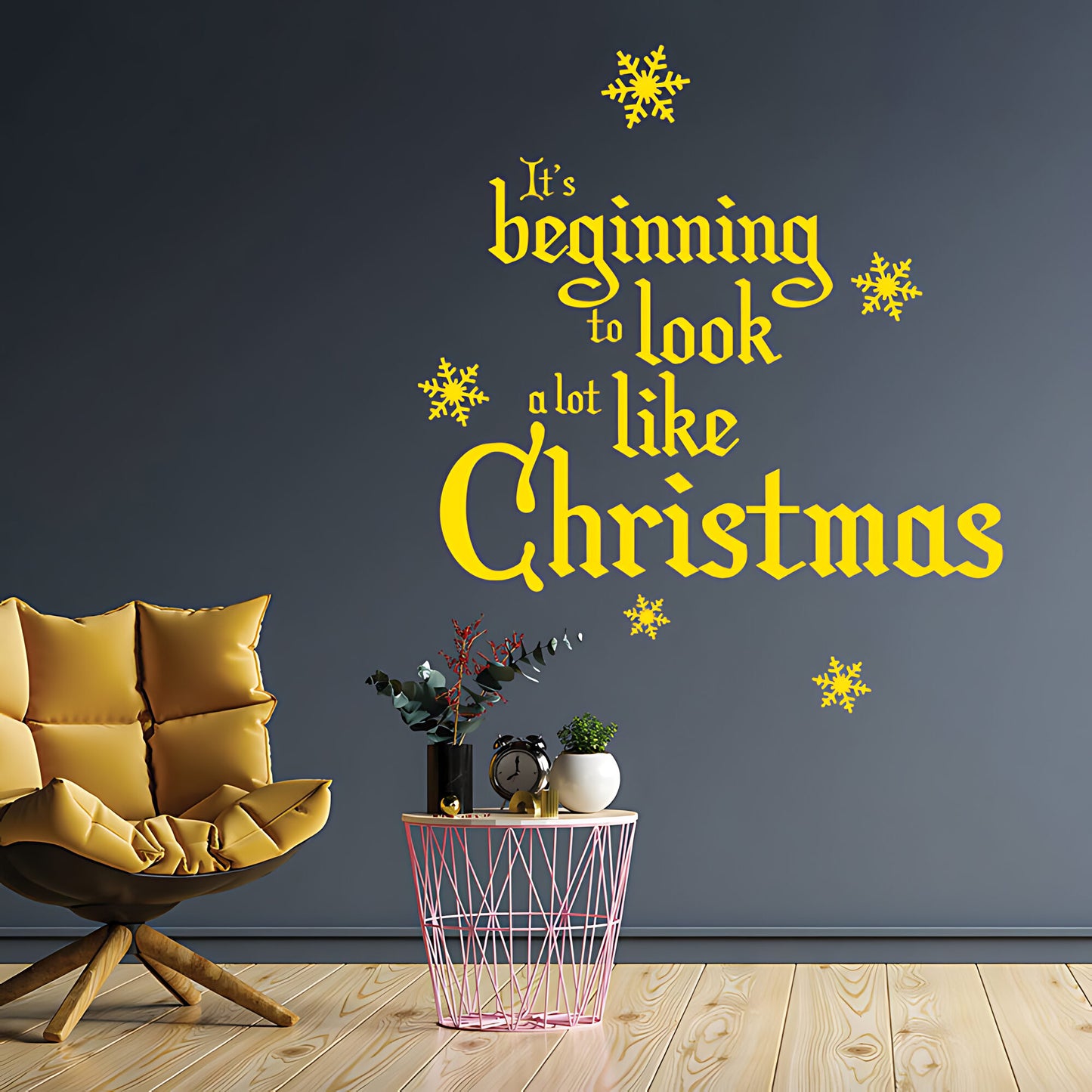 Merry Christmas Wall Sticker for Shop Windows - Holiday Quote Art
