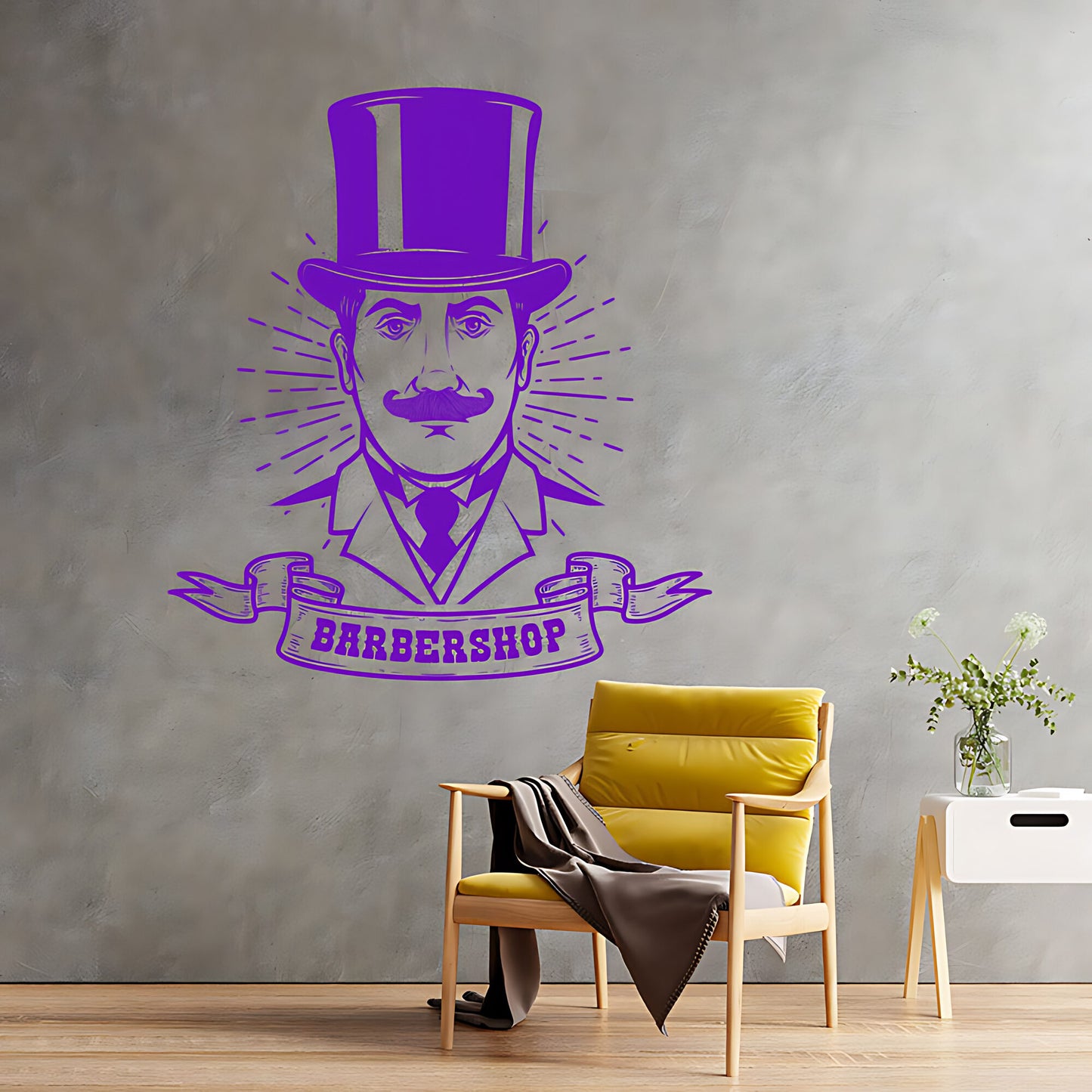 Hipster Beard For  Barber Shop Wall Stickers & Decals | UK Made