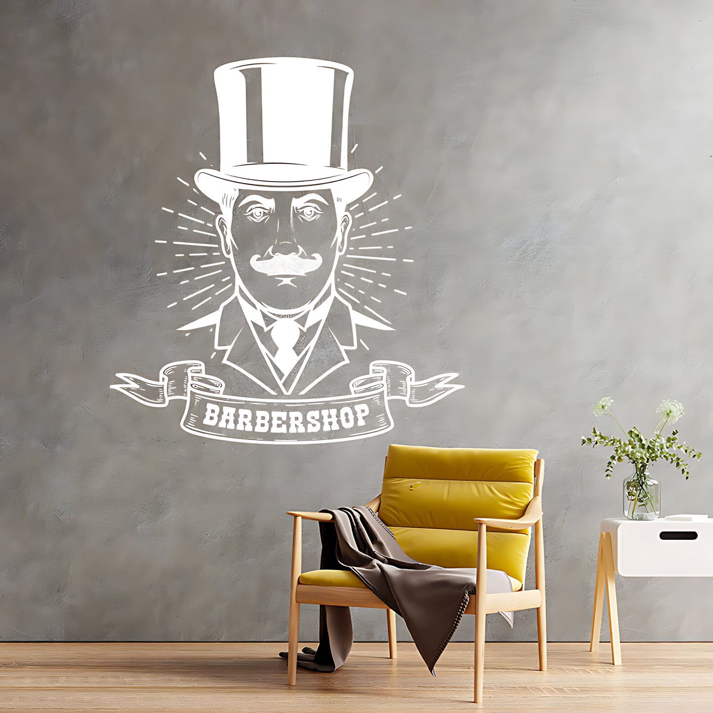Hipster Beard For  Barber Shop Wall Stickers & Decals | UK Made