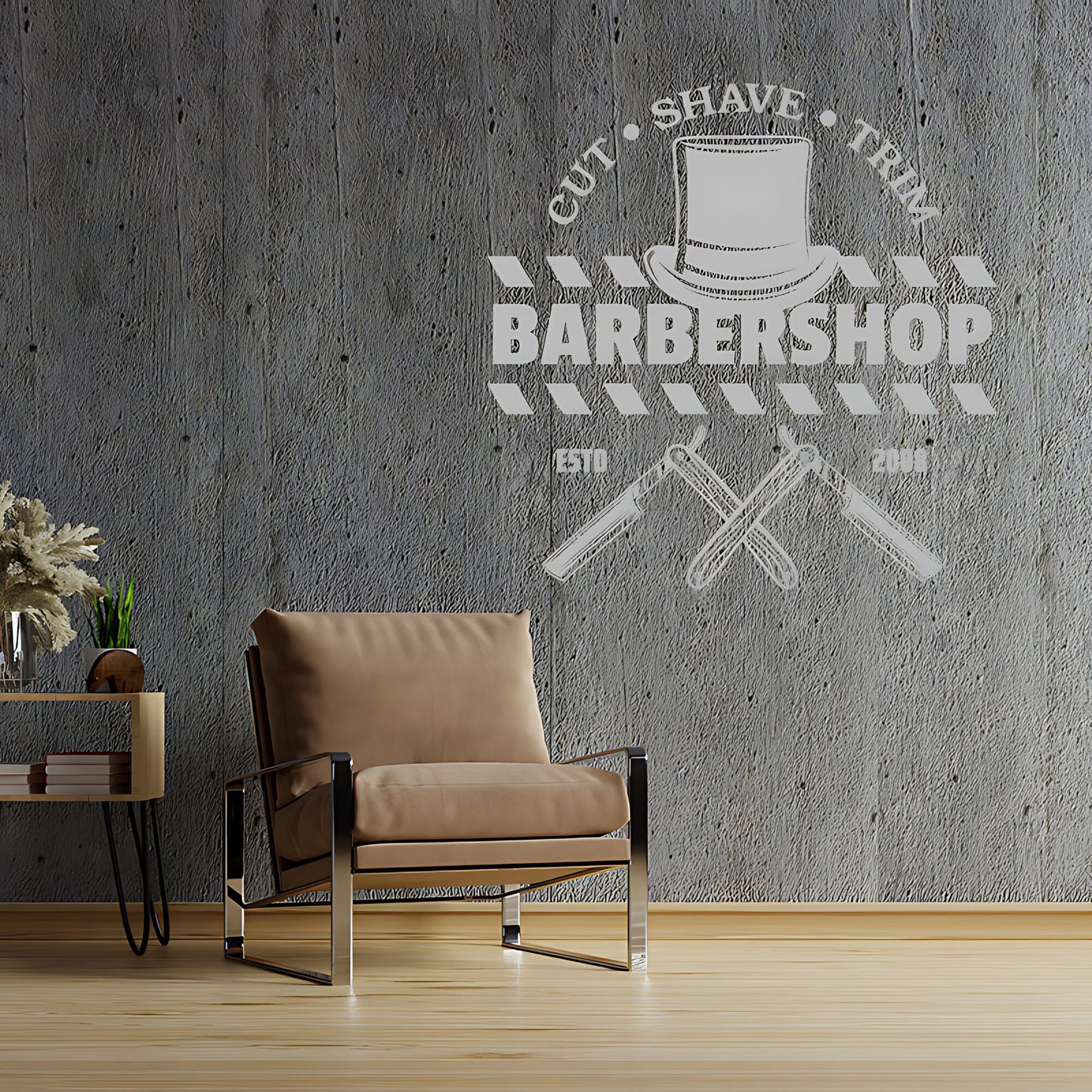 Hipster Beard Art  Barber Shop Wall Stickers & Decals | UK Made