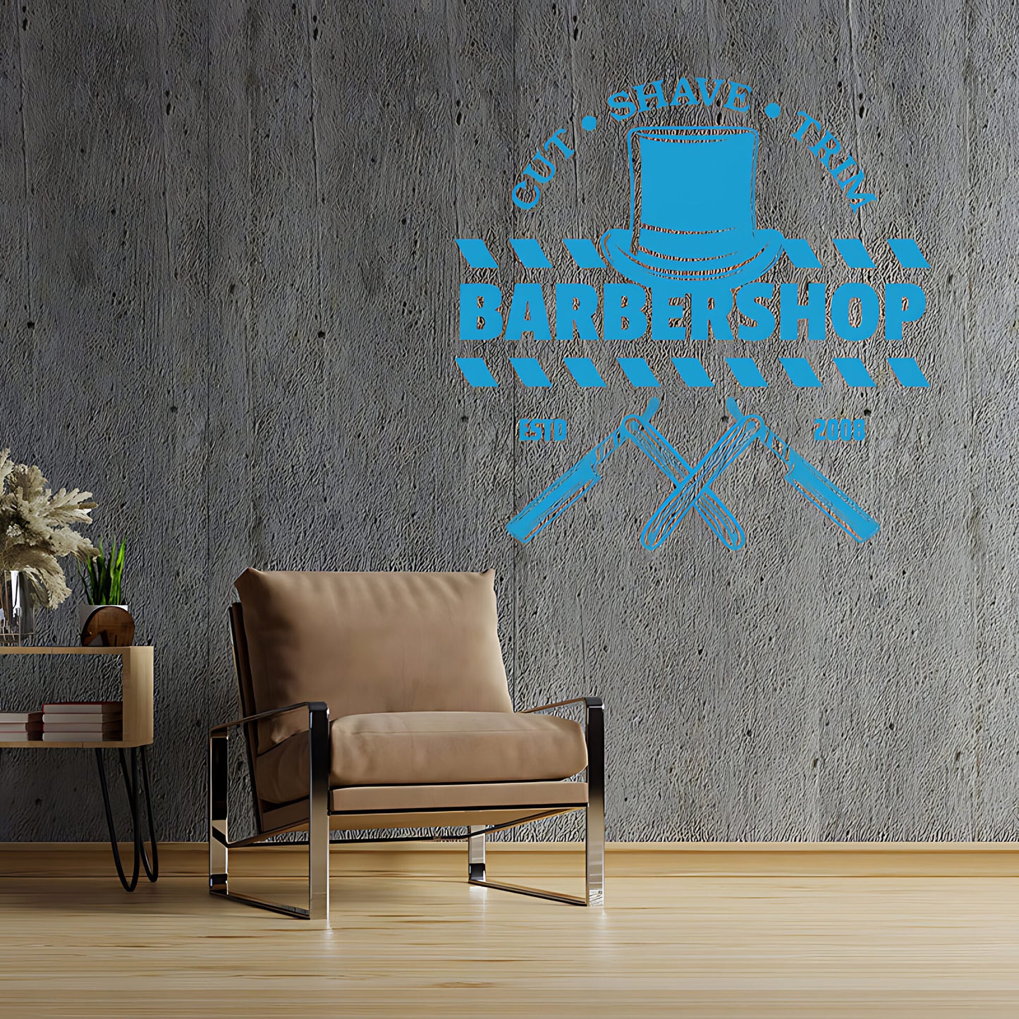 Hipster Beard Art  Barber Shop Wall Stickers & Decals | UK Made