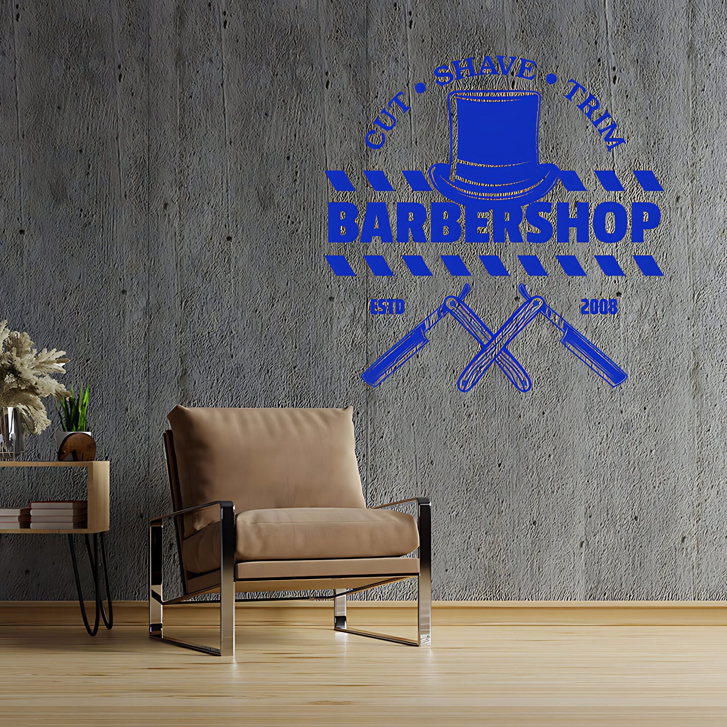 Hipster Beard Art  Barber Shop Wall Stickers & Decals | UK Made