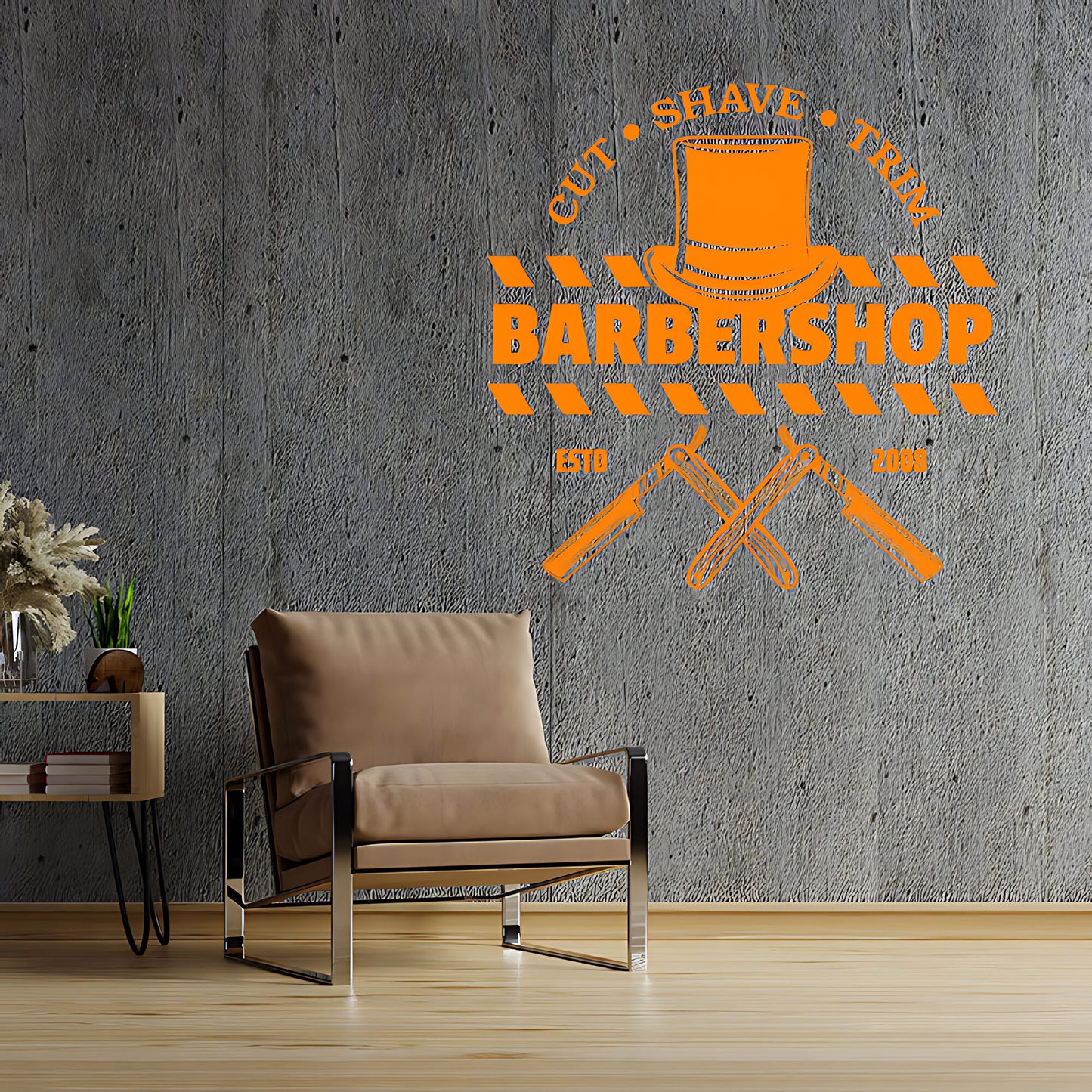 Hipster Beard Art  Barber Shop Wall Stickers & Decals | UK Made