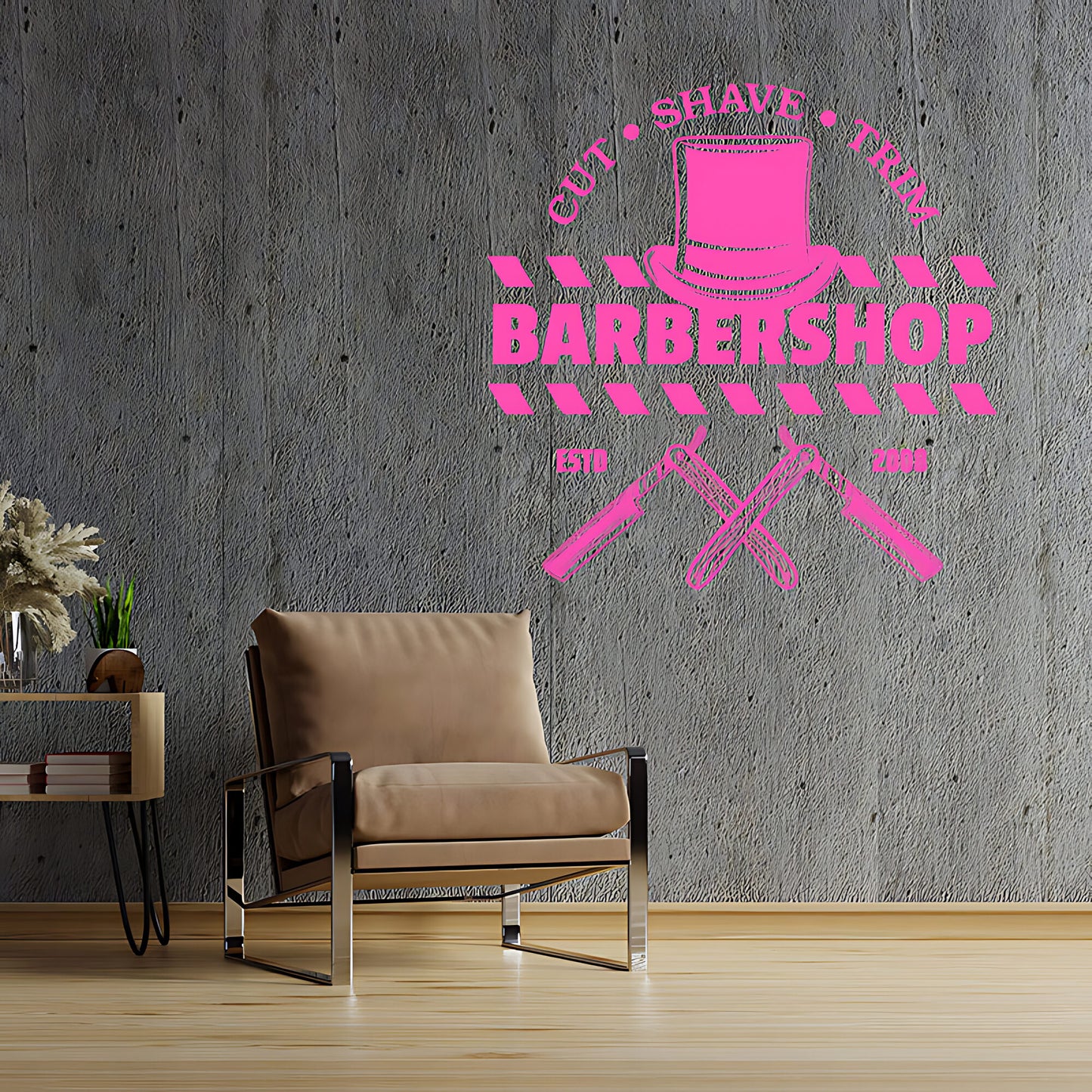 Hipster Beard Art  Barber Shop Wall Stickers & Decals | UK Made