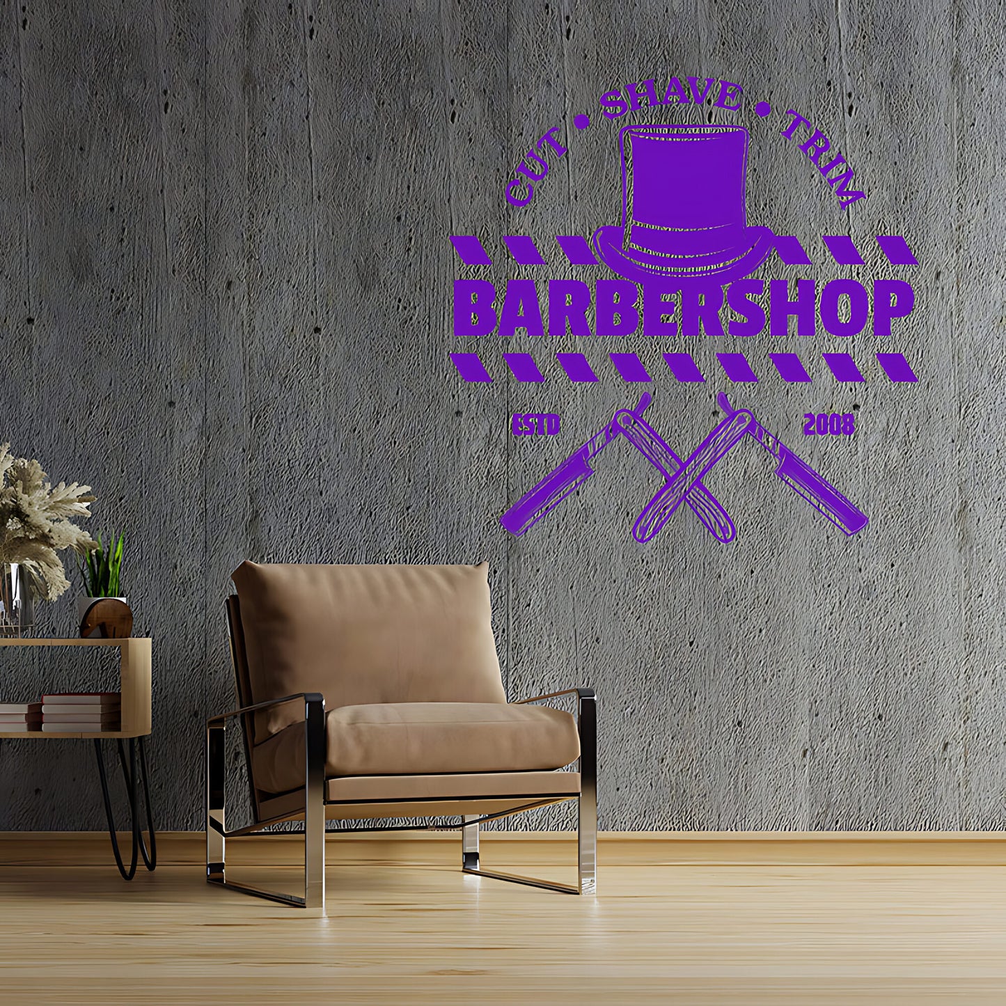 Hipster Beard Art  Barber Shop Wall Stickers & Decals | UK Made