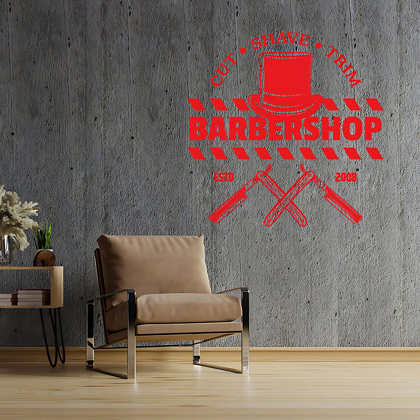 Hipster Beard Art  Barber Shop Wall Stickers & Decals | UK Made