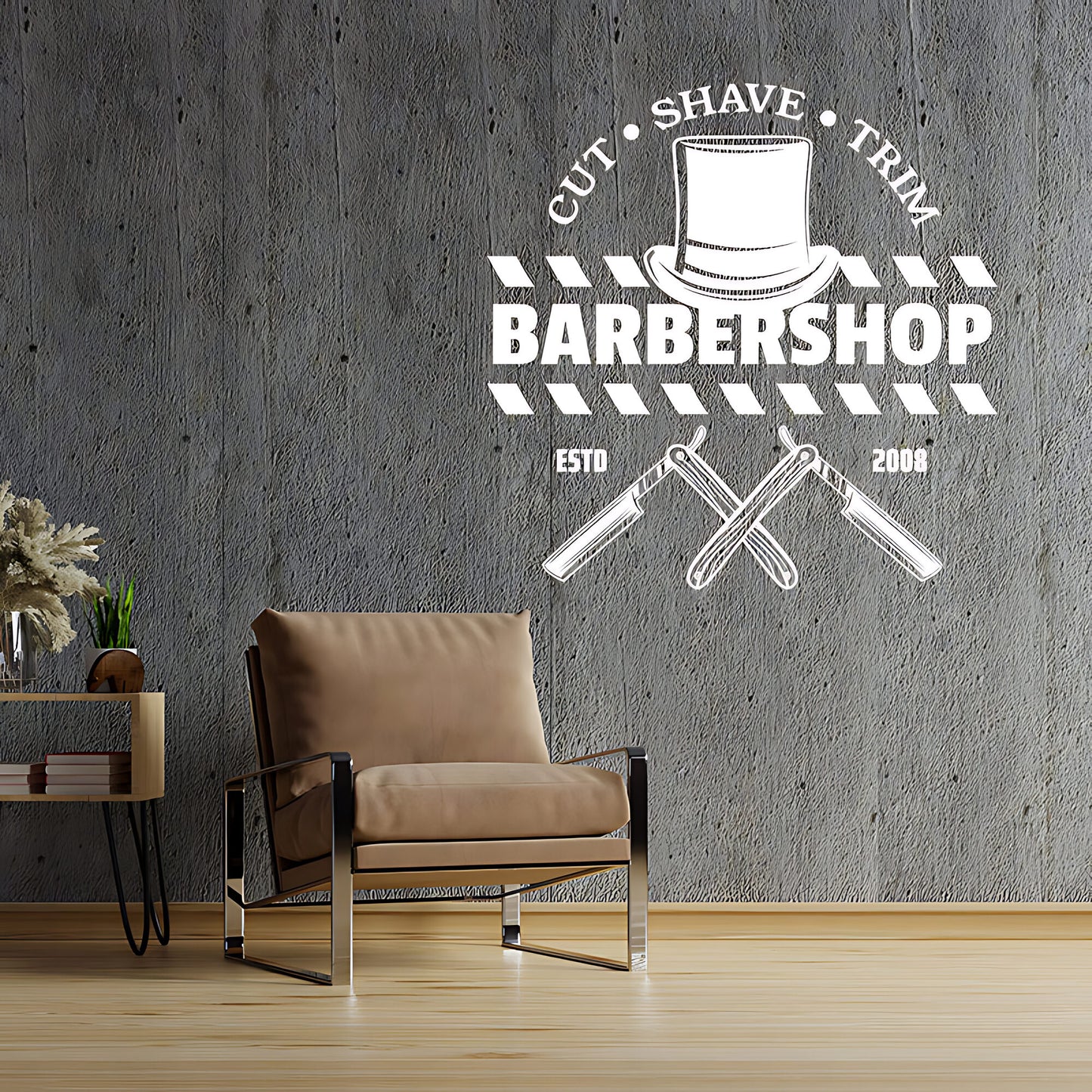 Hipster Beard Art  Barber Shop Wall Stickers & Decals | UK Made