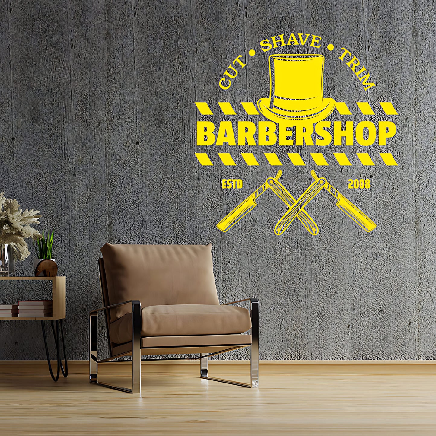 Hipster Beard Art  Barber Shop Wall Stickers & Decals | UK Made