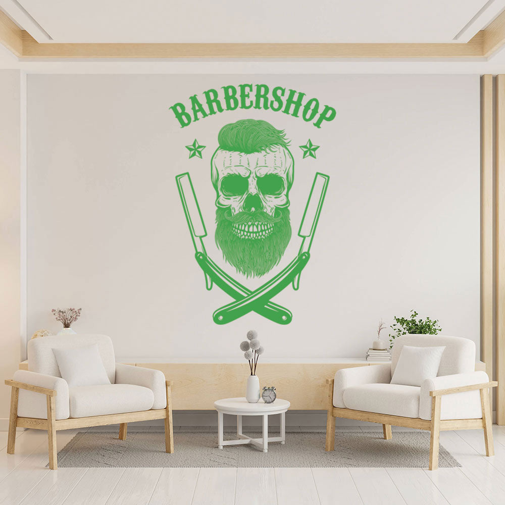 Hipster Barber Shop Wall Sticker - Barber Decal
