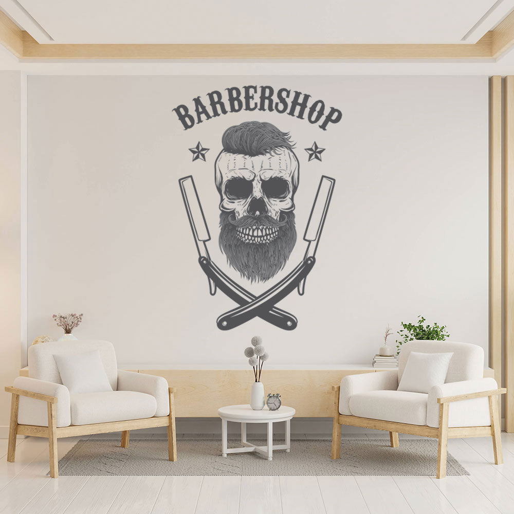 Hipster Barber Shop Wall Sticker - Barber Decal