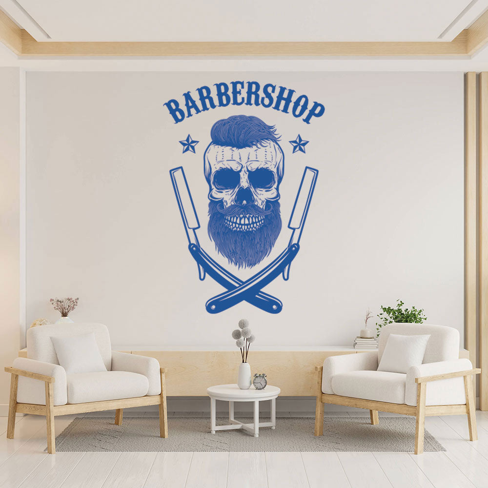 Hipster Barber Shop Wall Sticker - Barber Decal