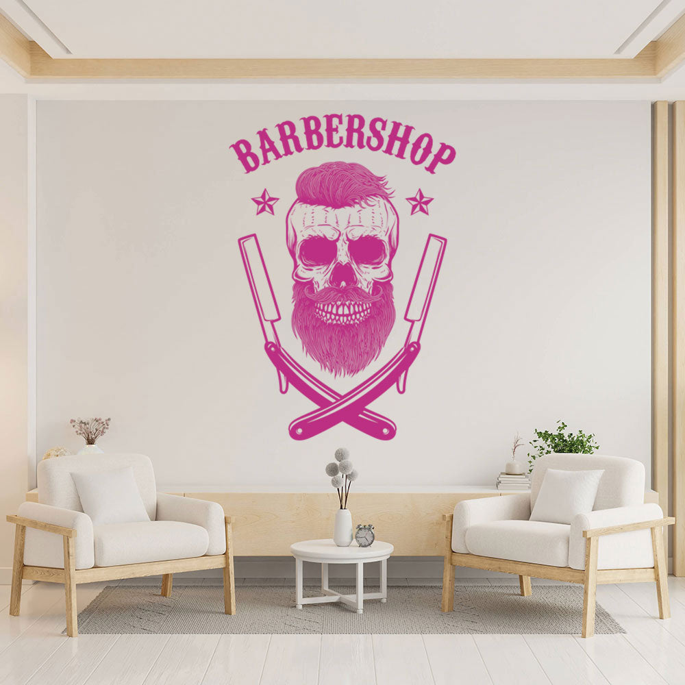 Hipster Barber Shop Wall Sticker - Barber Decal